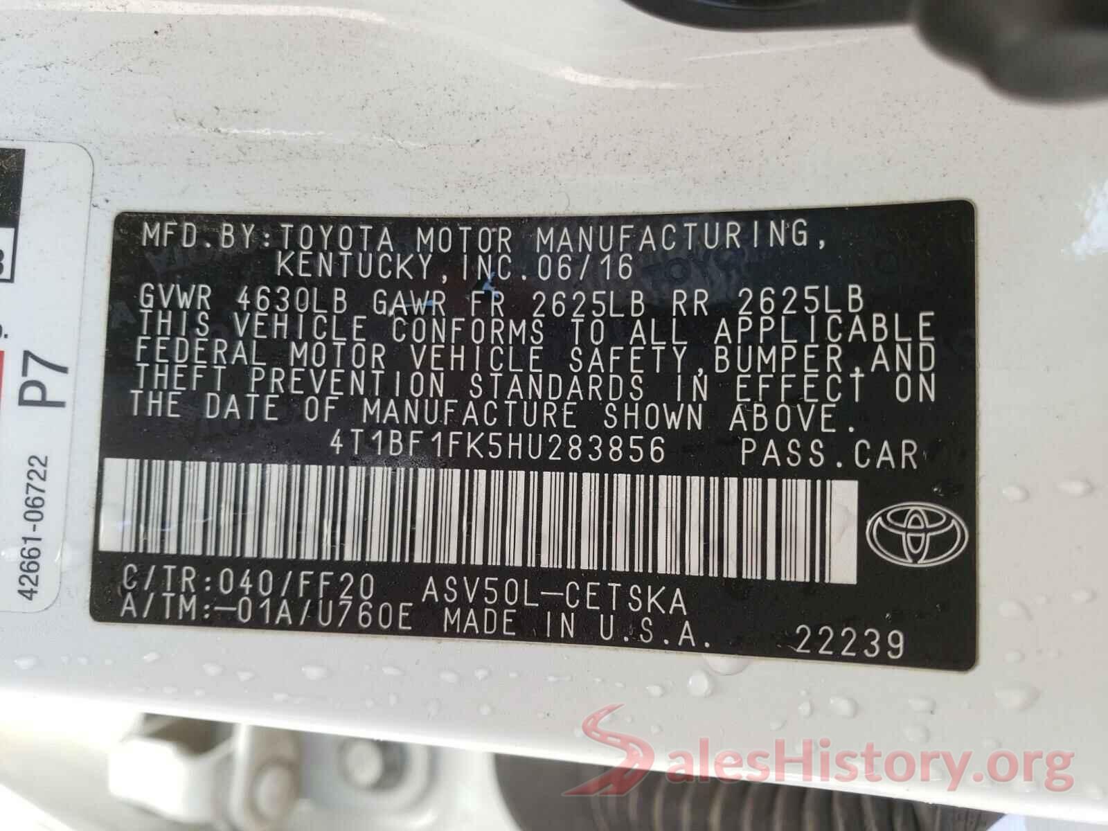 4T1BF1FK5HU283856 2017 TOYOTA CAMRY