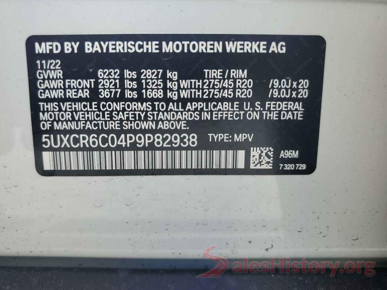 5UXCR6C04P9P82938 2023 BMW X5