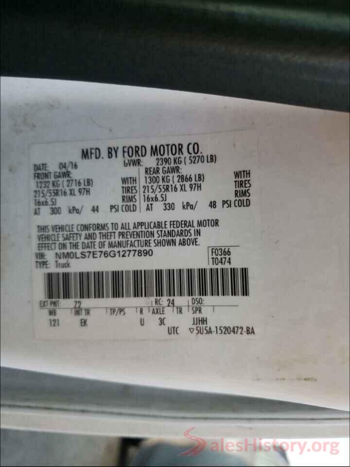 NM0LS7E76G1277890 2016 FORD TRANSIT CO