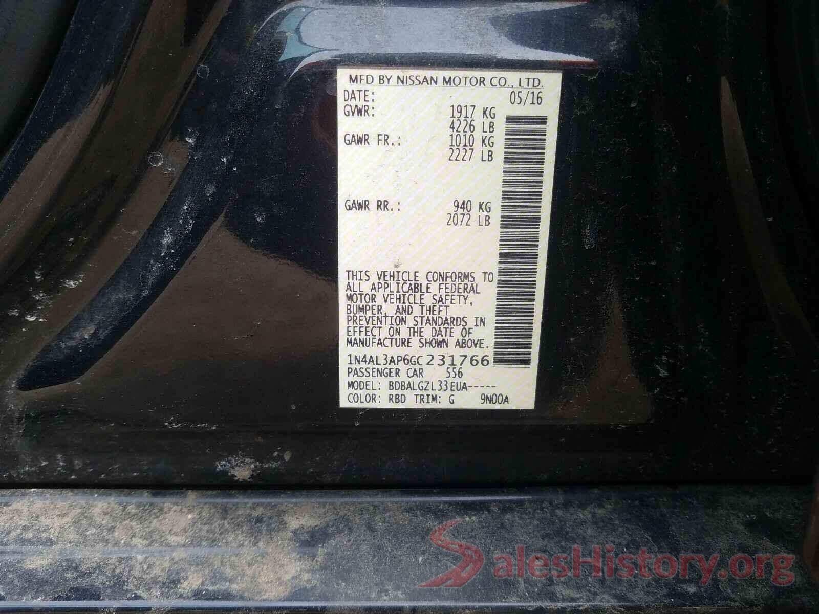 1N4AL3AP6GC231766 2016 NISSAN ALTIMA