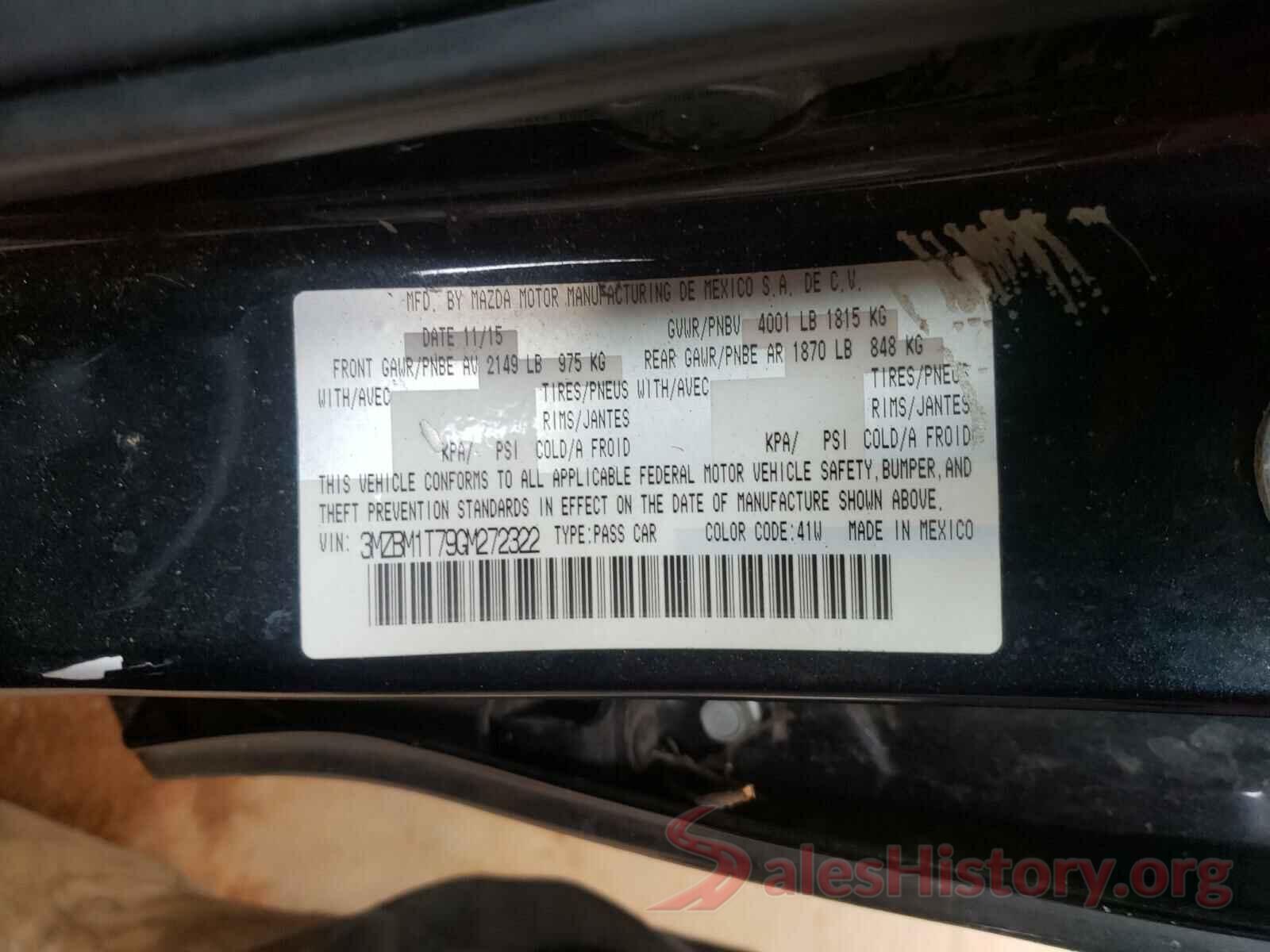 3MZBM1T79GM272322 2016 MAZDA 3