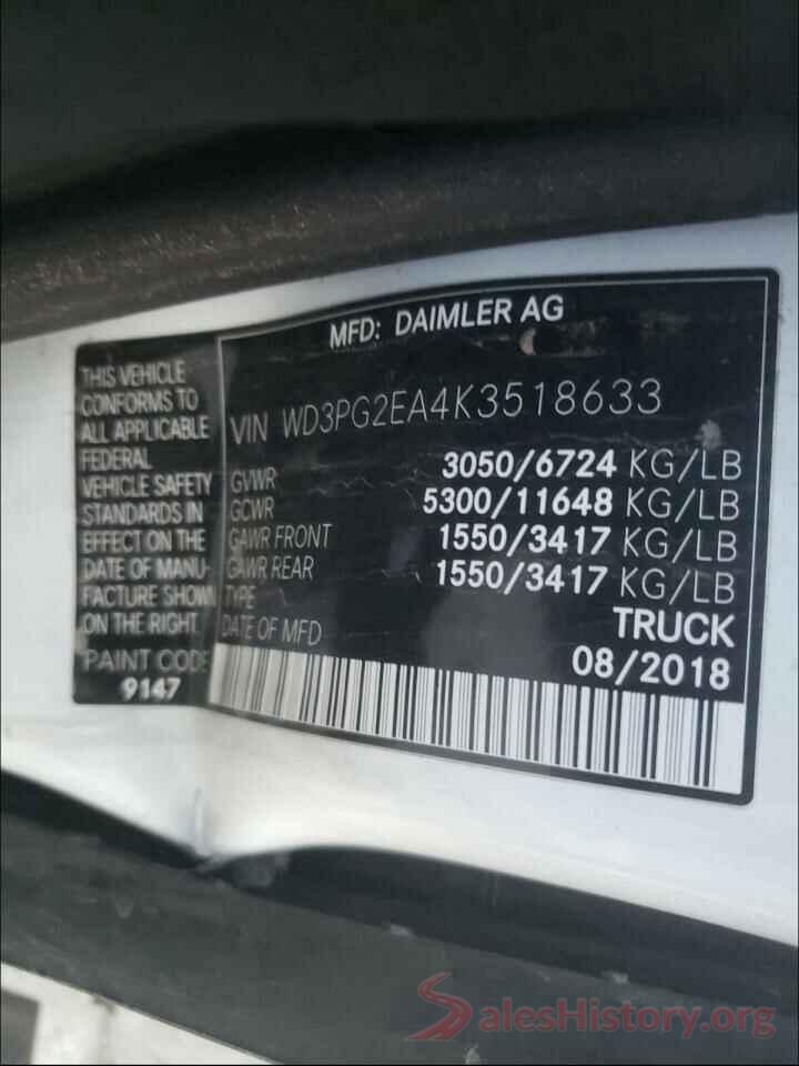 WD3PG2EA4K3518633 2019 MERCEDES-BENZ ALL OTHER