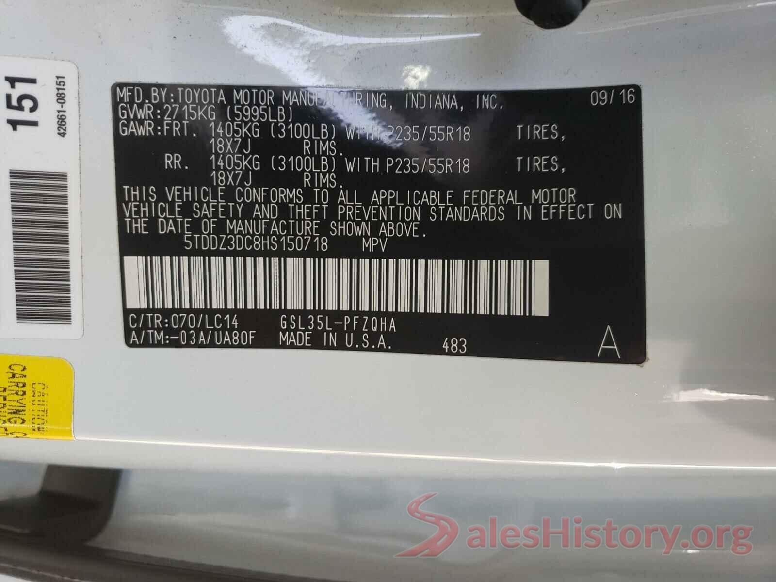 5TDDZ3DC8HS150718 2017 TOYOTA SIENNA