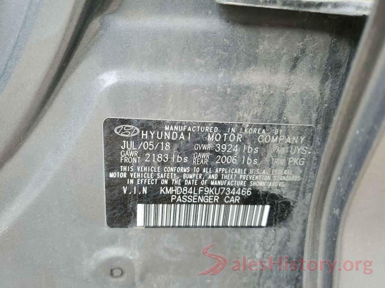 KMHD84LF9KU734466 2019 HYUNDAI ELANTRA