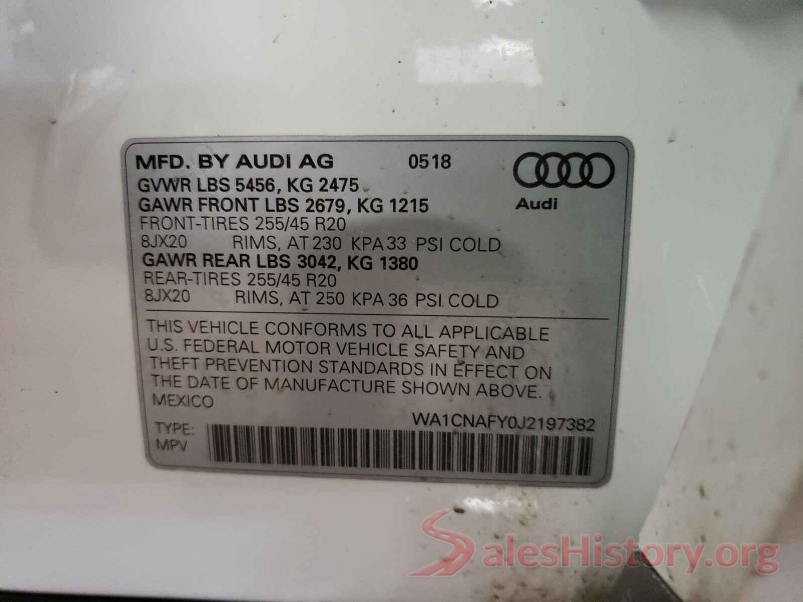 WA1CNAFY0J2197382 2018 AUDI Q5