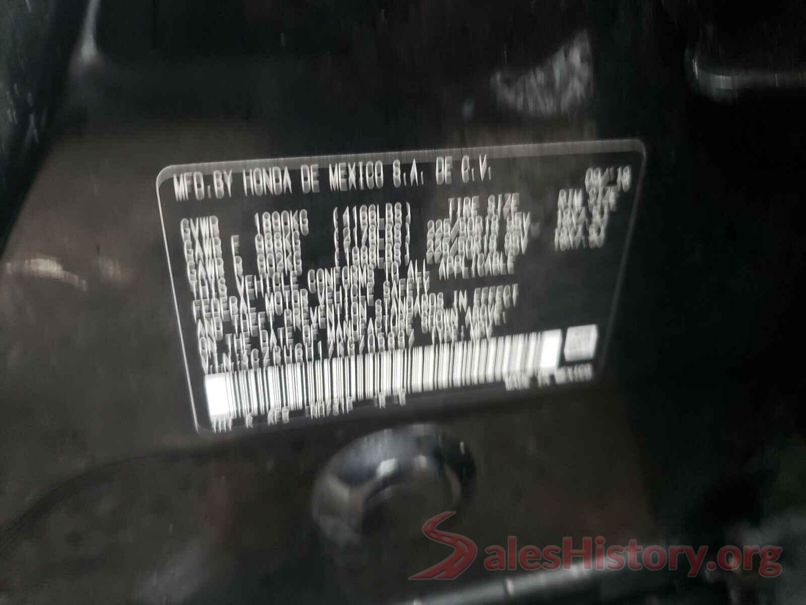 3CZRU6H17KG705897 2019 HONDA HR-V