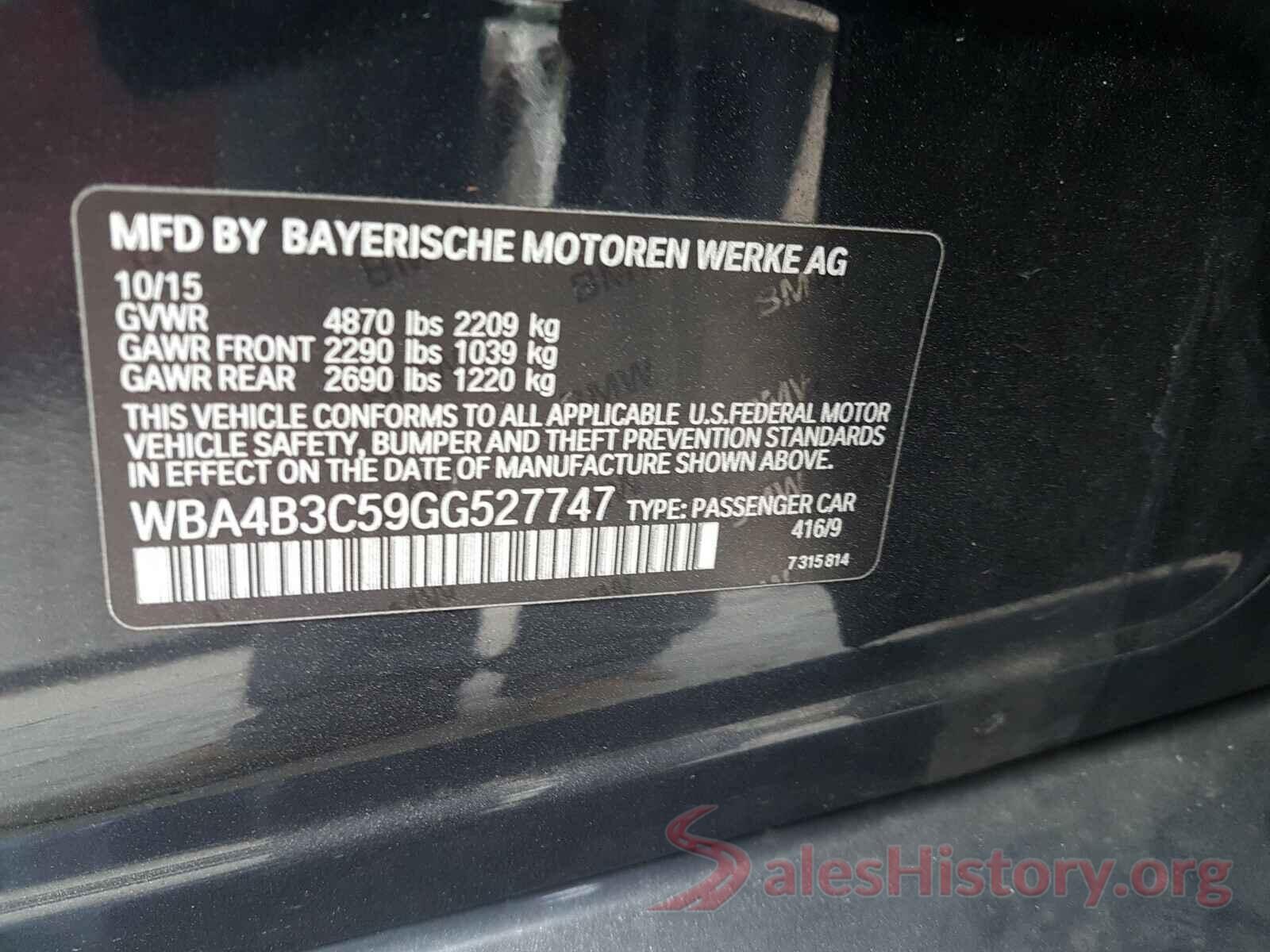 WBA4B3C59GG527747 2016 BMW 4 SERIES