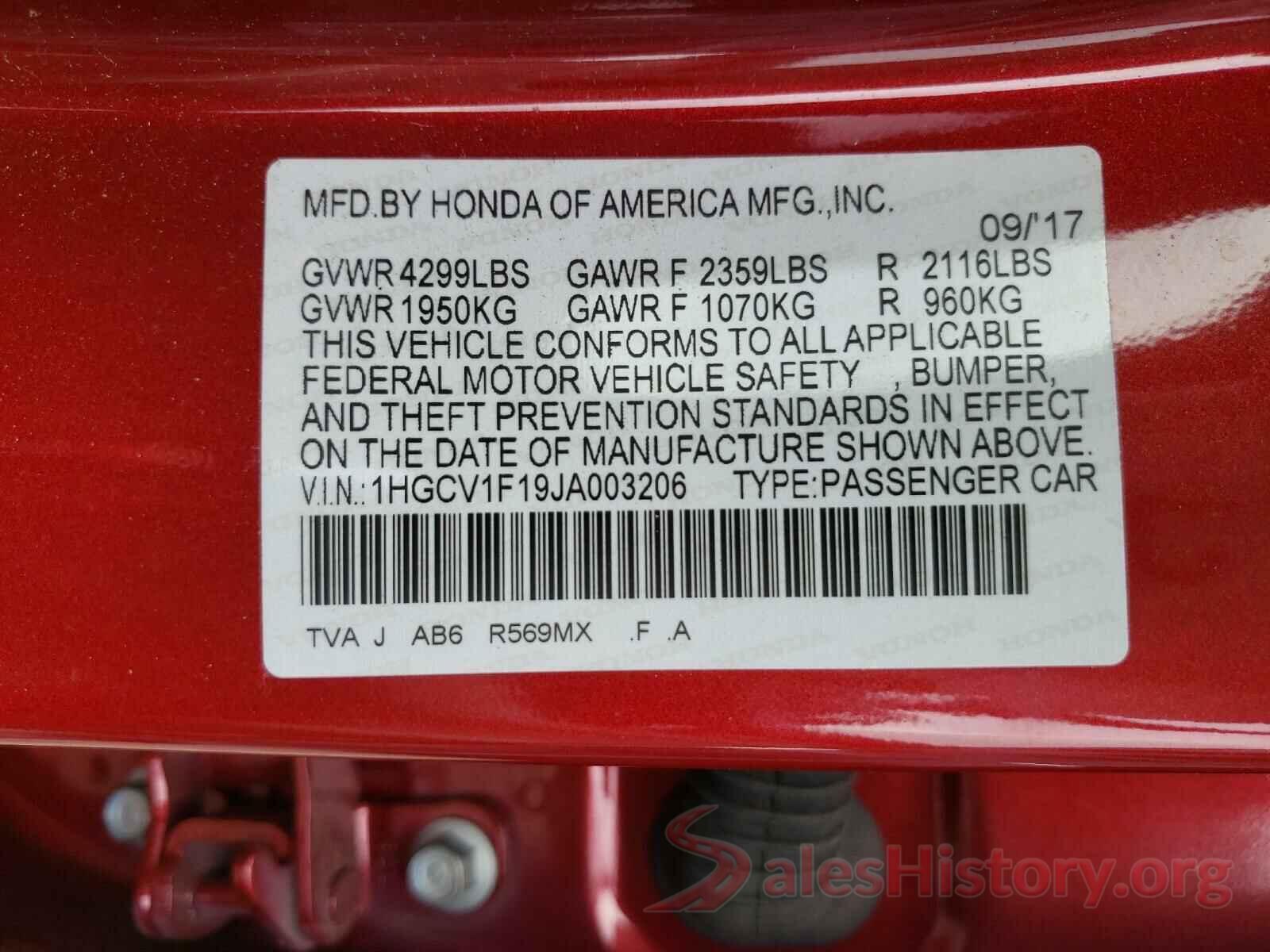 1HGCV1F19JA003206 2018 HONDA ACCORD