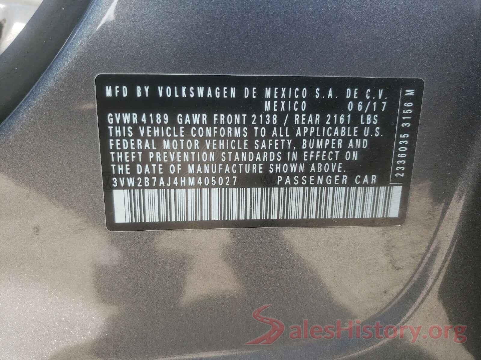 3VW2B7AJ4HM405027 2017 VOLKSWAGEN JETTA