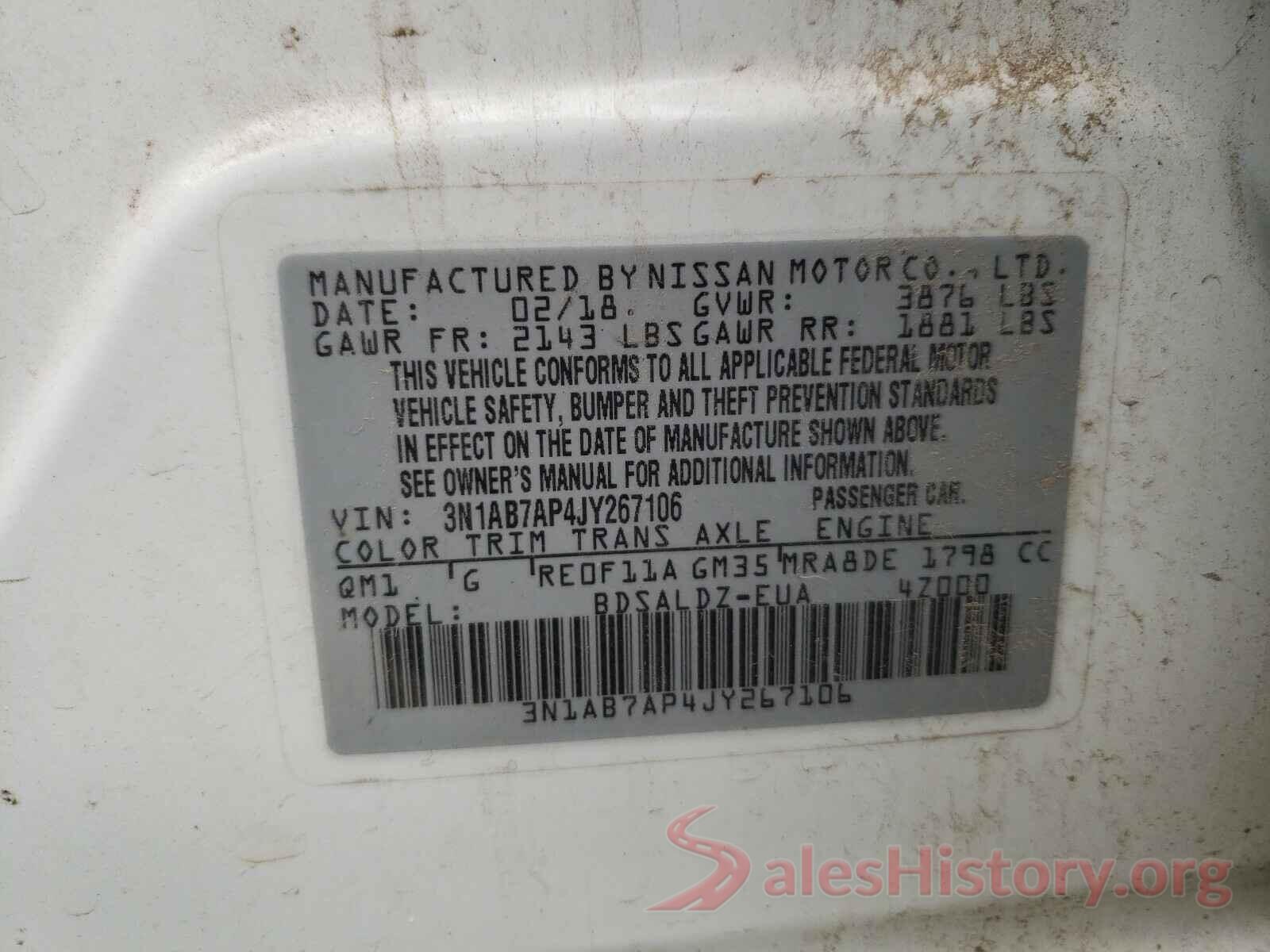 3N1AB7AP4JY267106 2018 NISSAN SENTRA