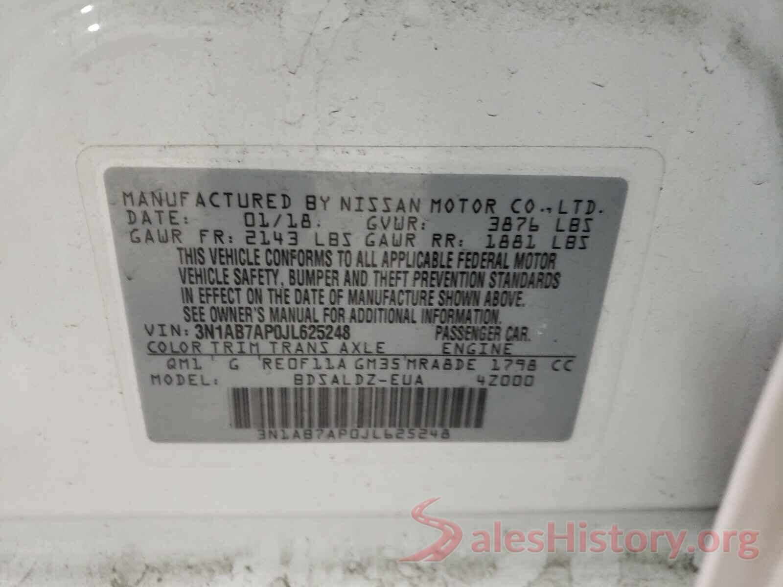 3N1AB7AP0JL625248 2018 NISSAN SENTRA