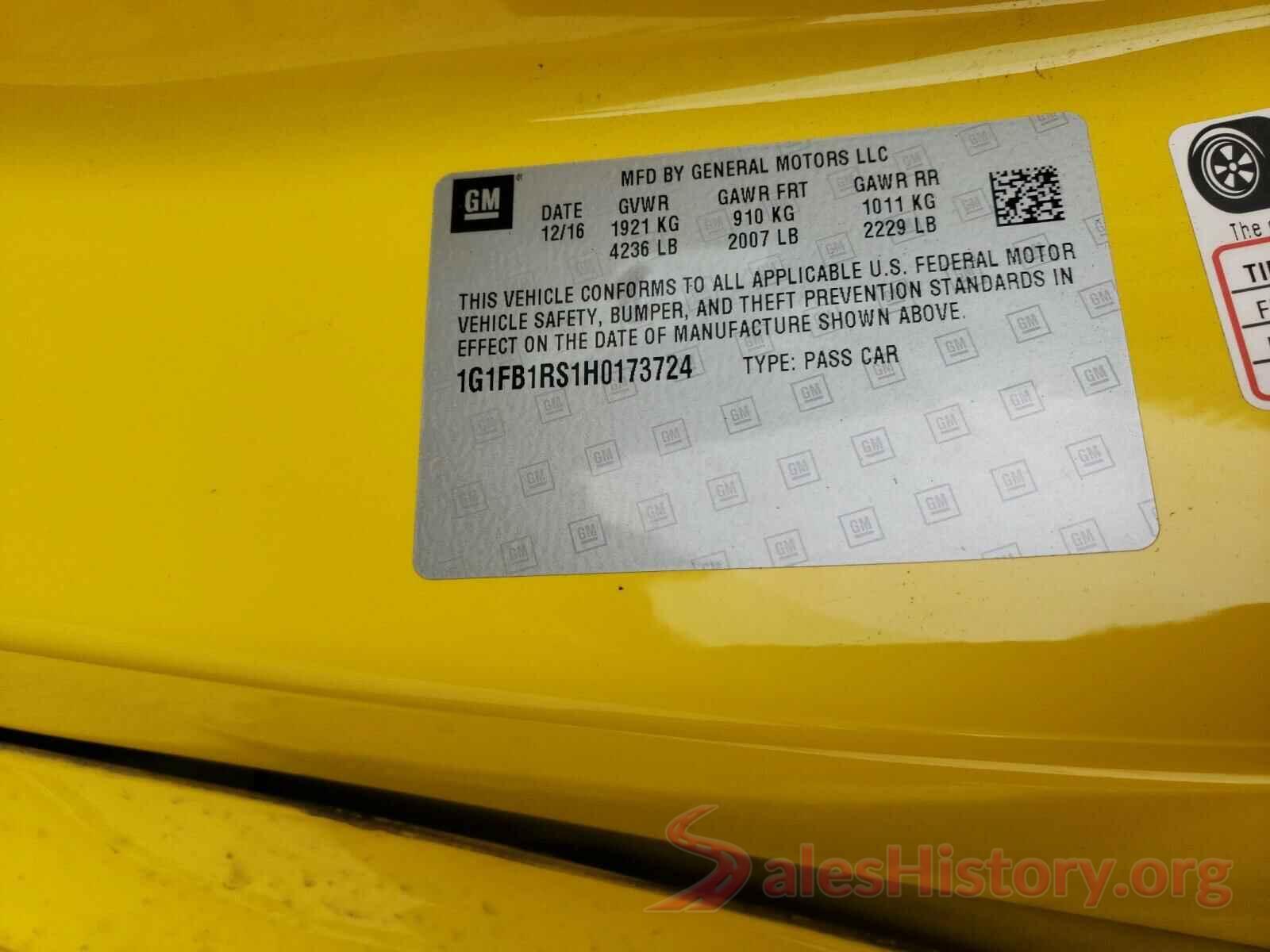 1G1FB1RS1H0173724 2017 CHEVROLET CAMARO