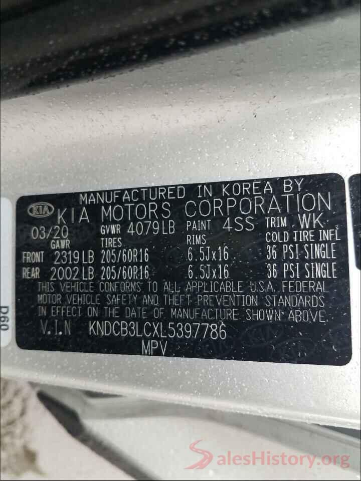 KNDCB3LCXL5397786 2020 KIA NIRO