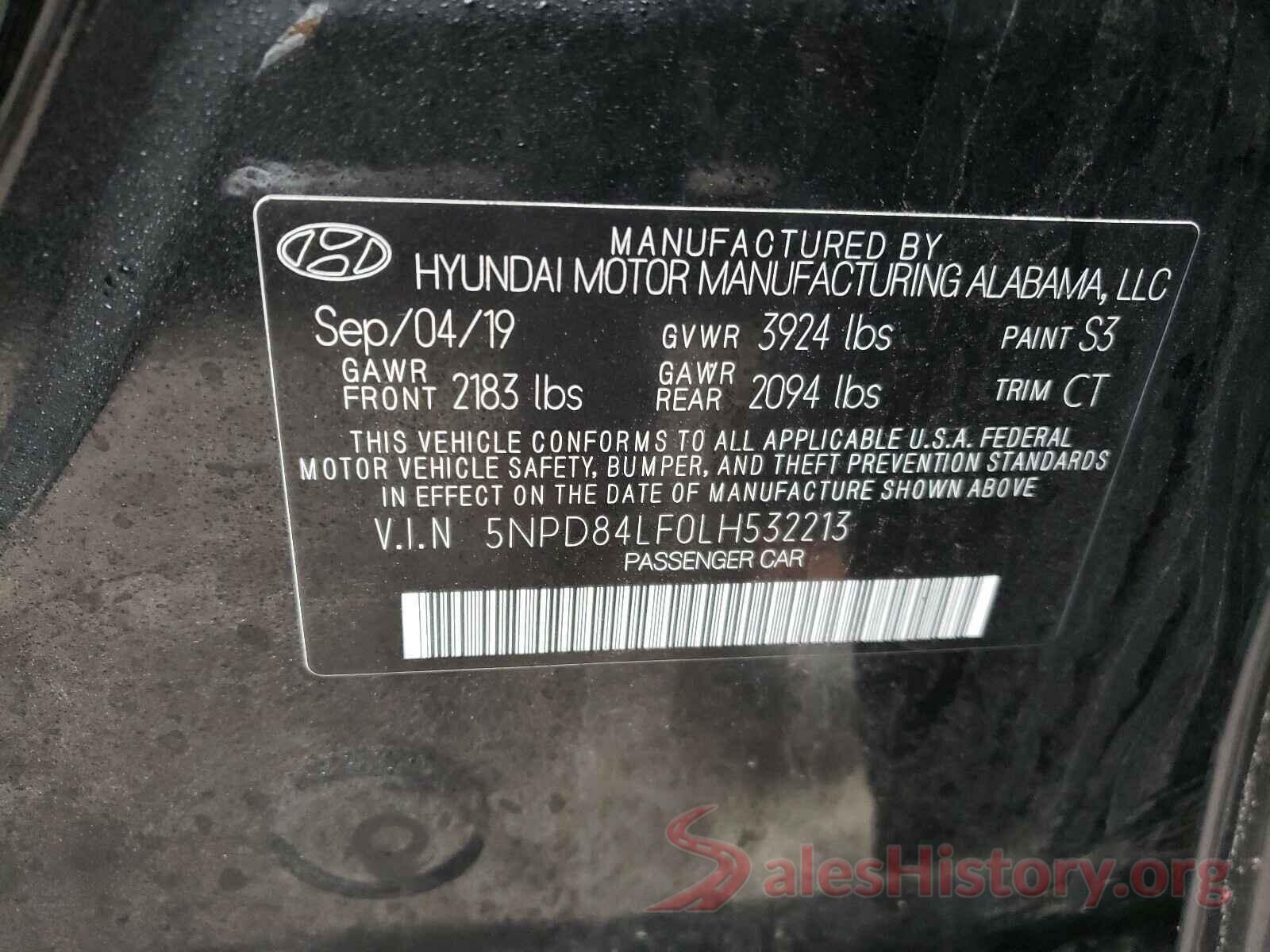 5NPD84LF0LH532213 2020 HYUNDAI ELANTRA