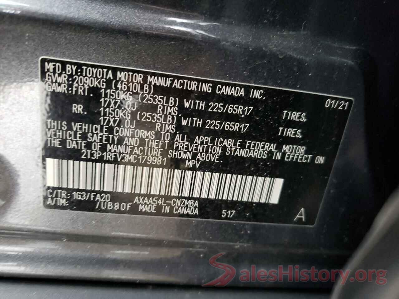 2T3P1RFV3MC179981 2021 TOYOTA RAV4