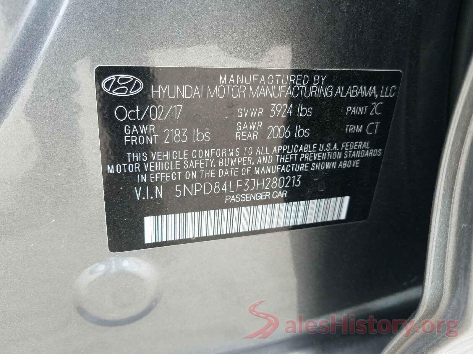 5NPD84LF3JH280213 2018 HYUNDAI ELANTRA