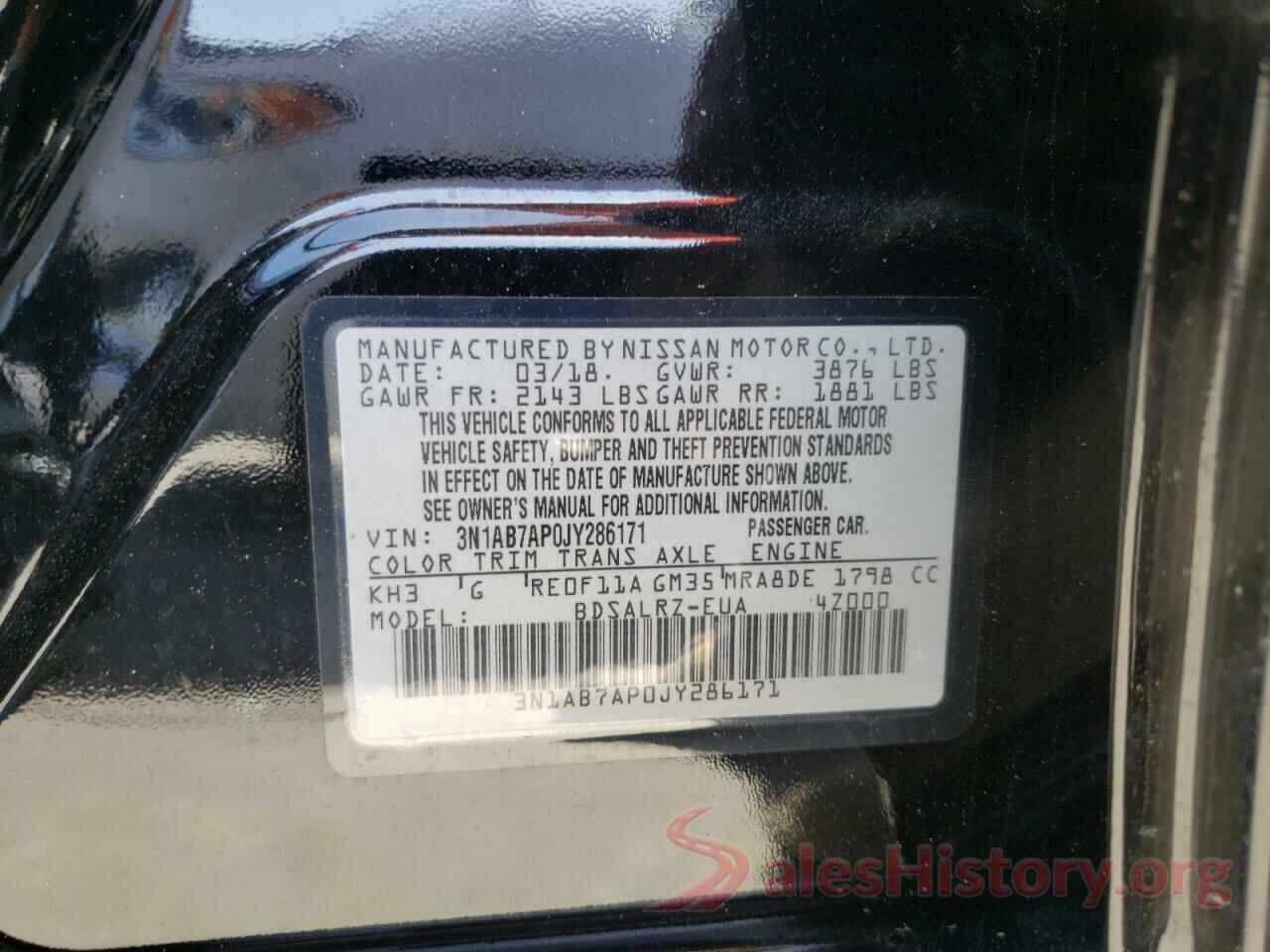 3N1AB7AP0JY286171 2018 NISSAN SENTRA