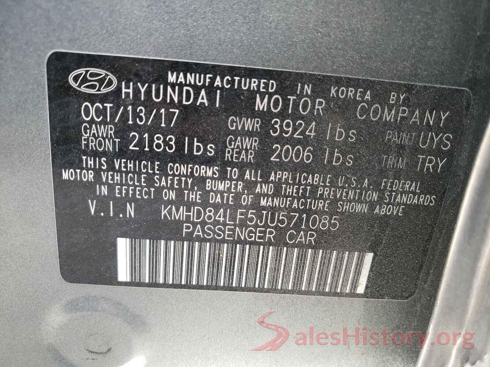 KMHD84LF5JU571085 2018 HYUNDAI ELANTRA