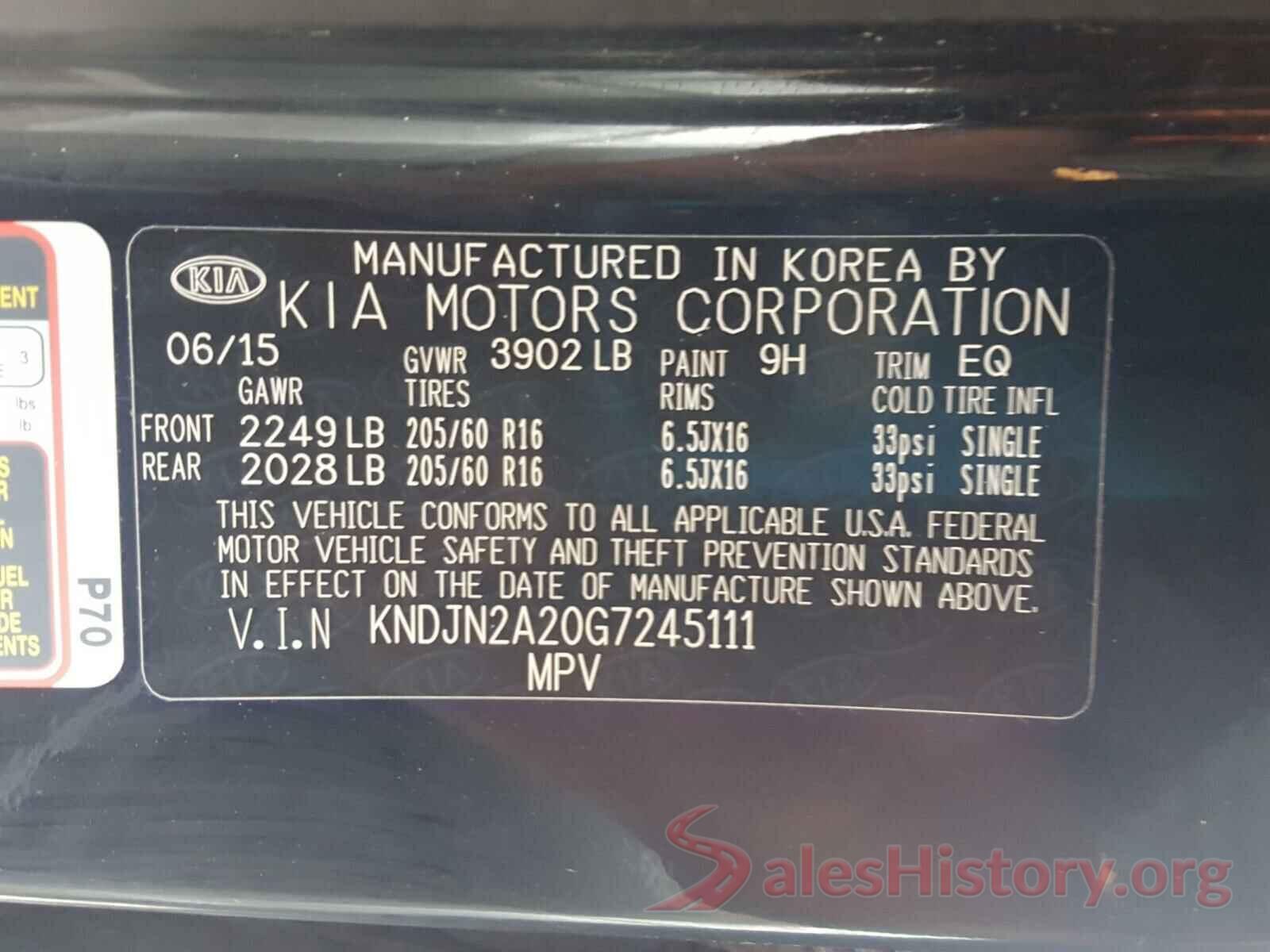 KNDJN2A20G7245111 2016 KIA SOUL