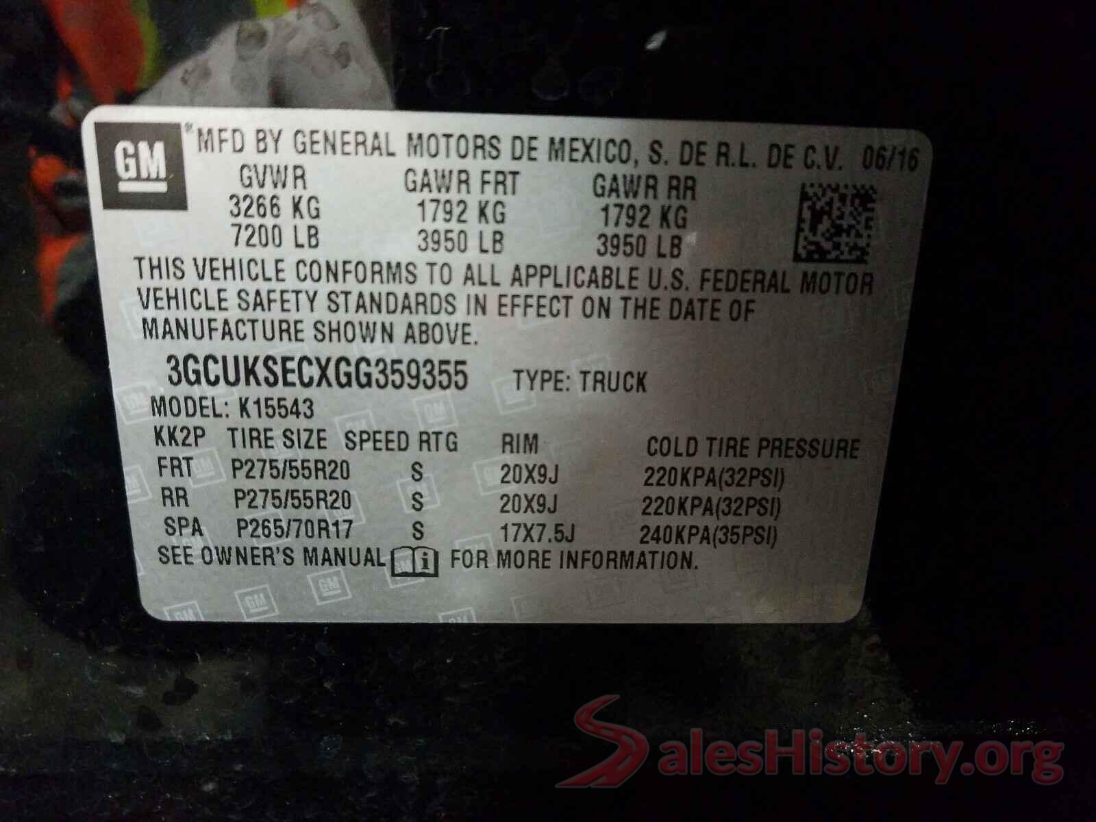 3GCUKSECXGG359355 2016 CHEVROLET SILVERADO