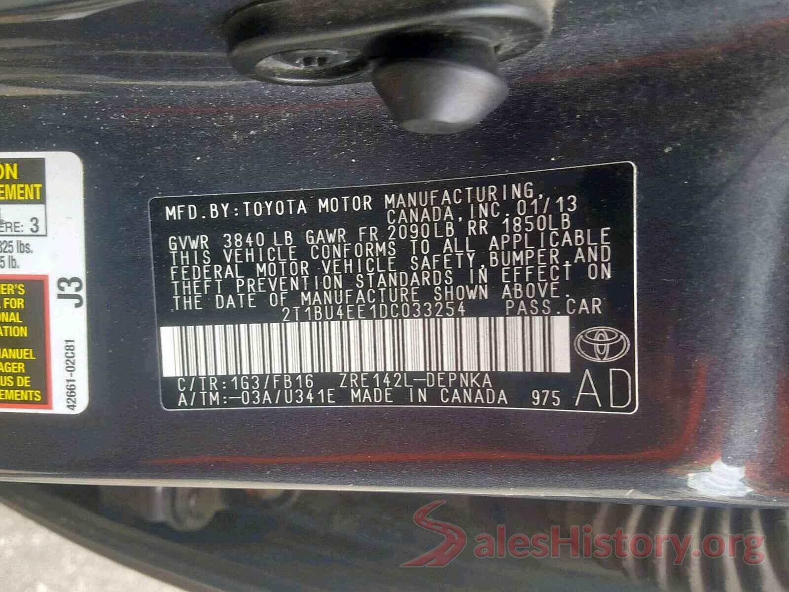 2T1BU4EE1DC033254 2013 TOYOTA COROLLA BA