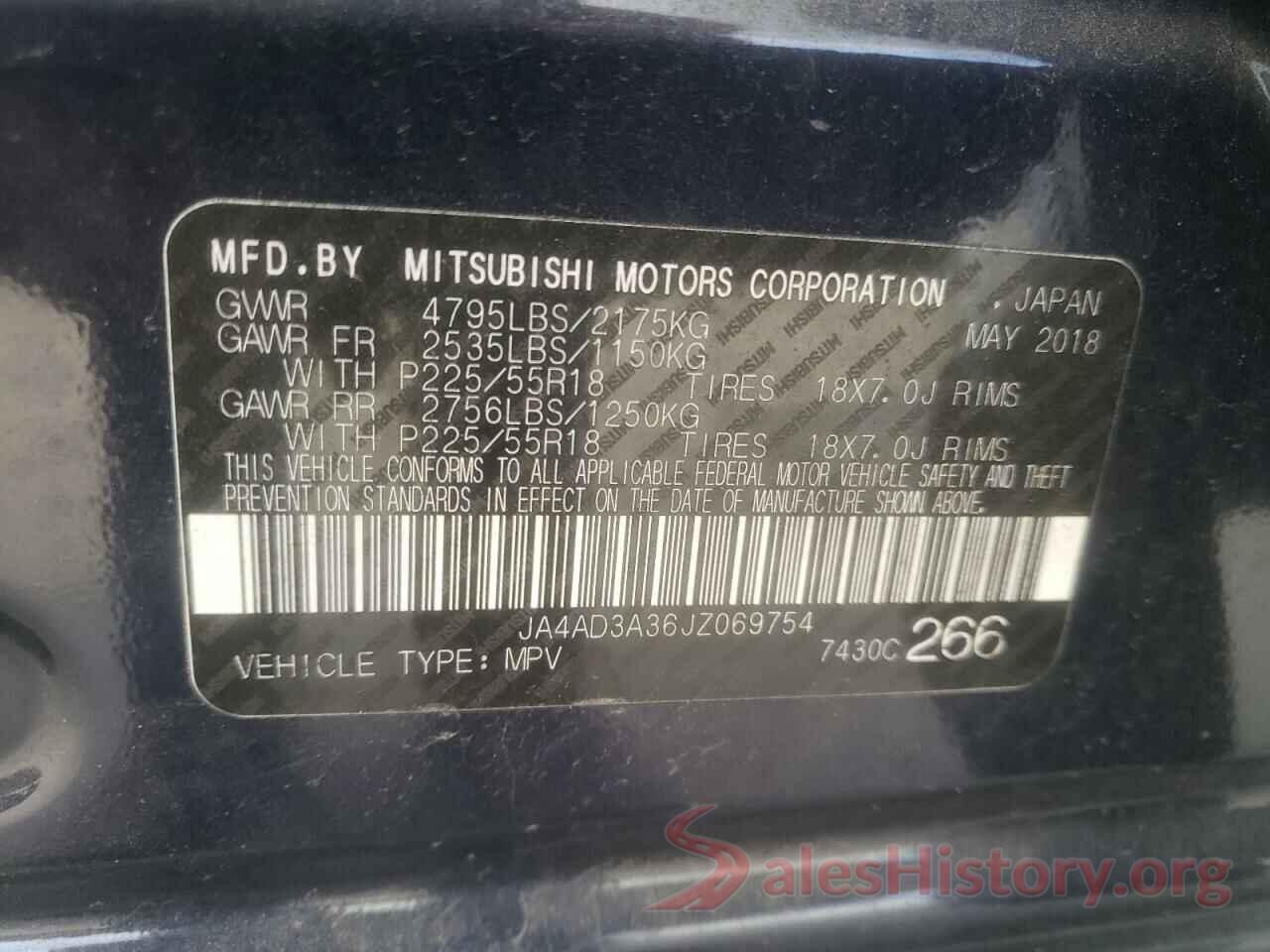 JA4AD3A36JZ069754 2018 MITSUBISHI OUTLANDER