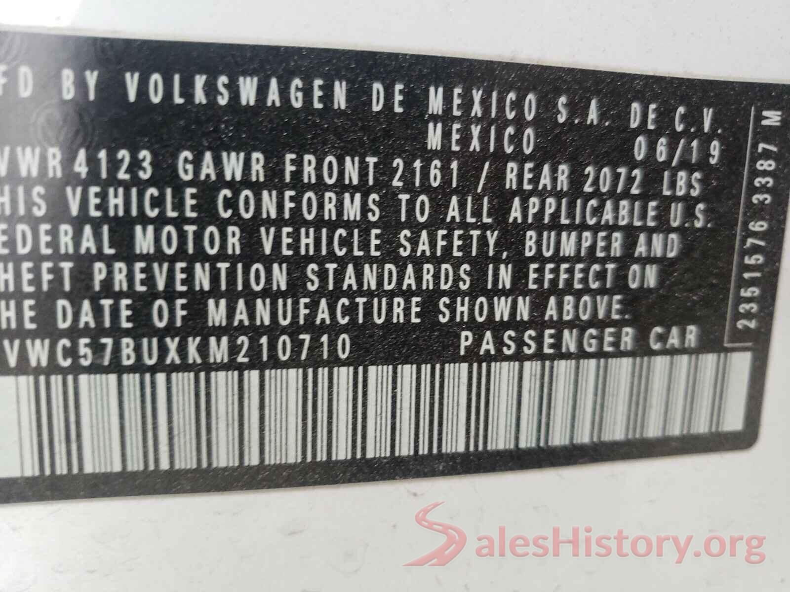 3VWC57BUXKM210710 2019 VOLKSWAGEN JETTA