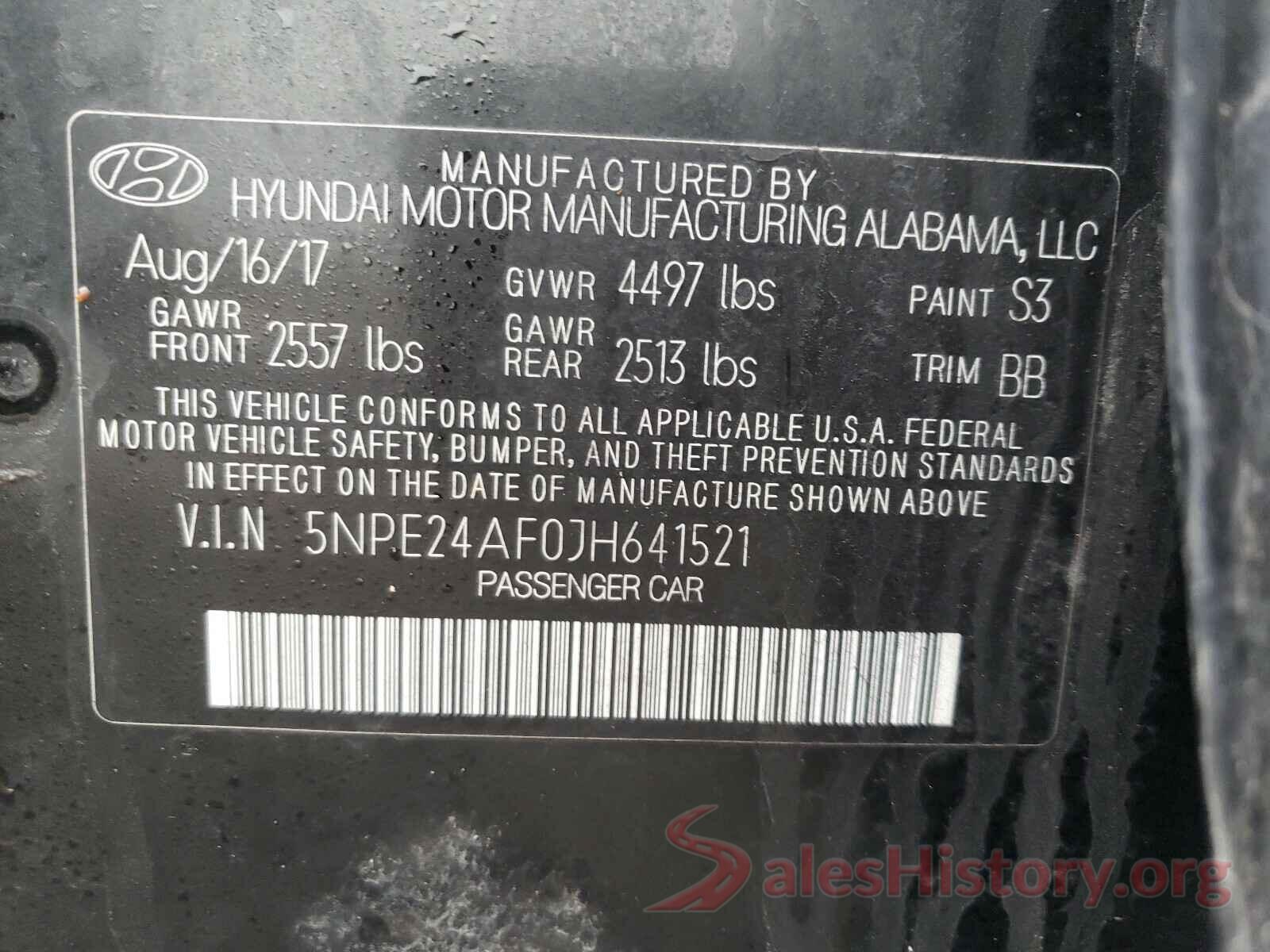 5NPE24AF0JH641521 2018 HYUNDAI SONATA