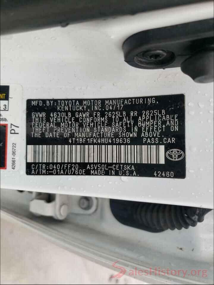 4T1BF1FK4HU419636 2017 TOYOTA CAMRY