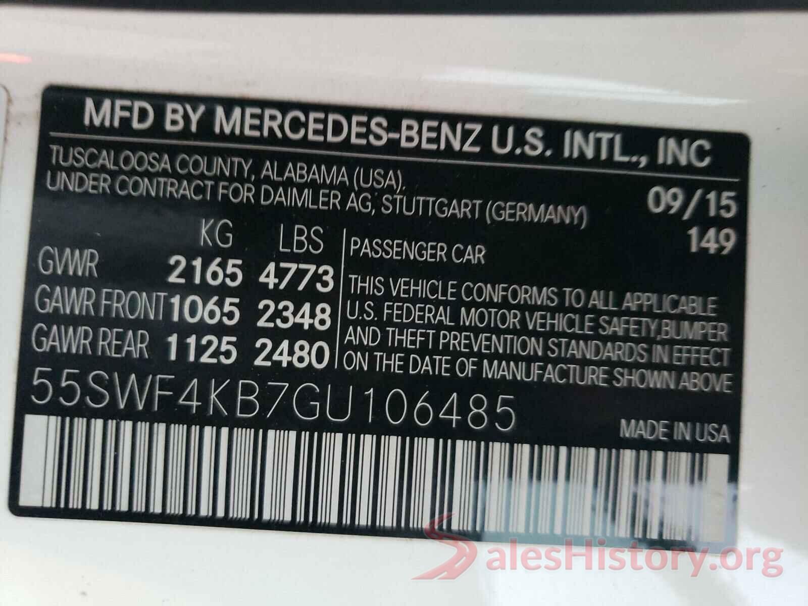 55SWF4KB7GU106485 2016 MERCEDES-BENZ C CLASS