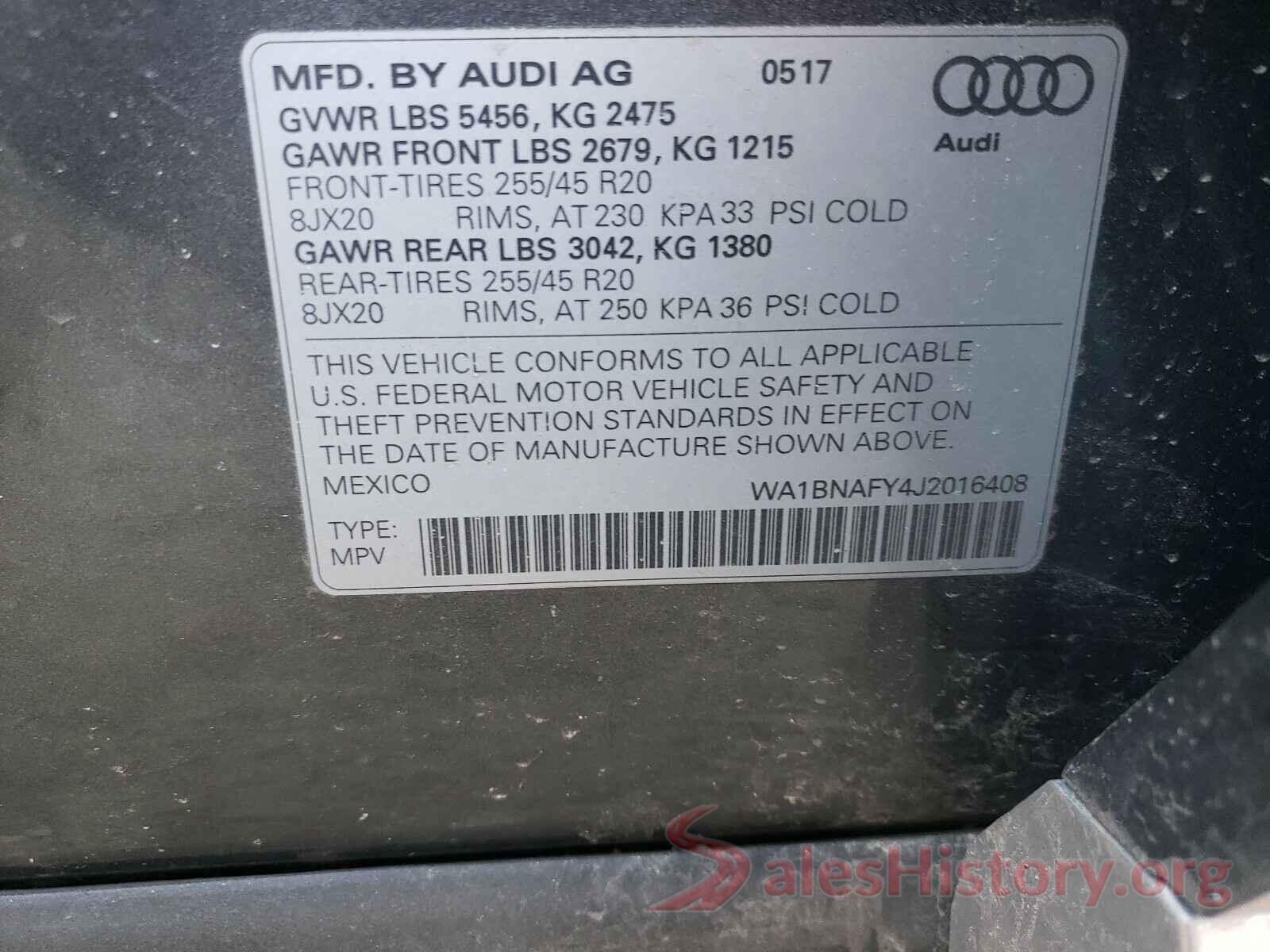 WA1BNAFY4J2016408 2018 AUDI Q5