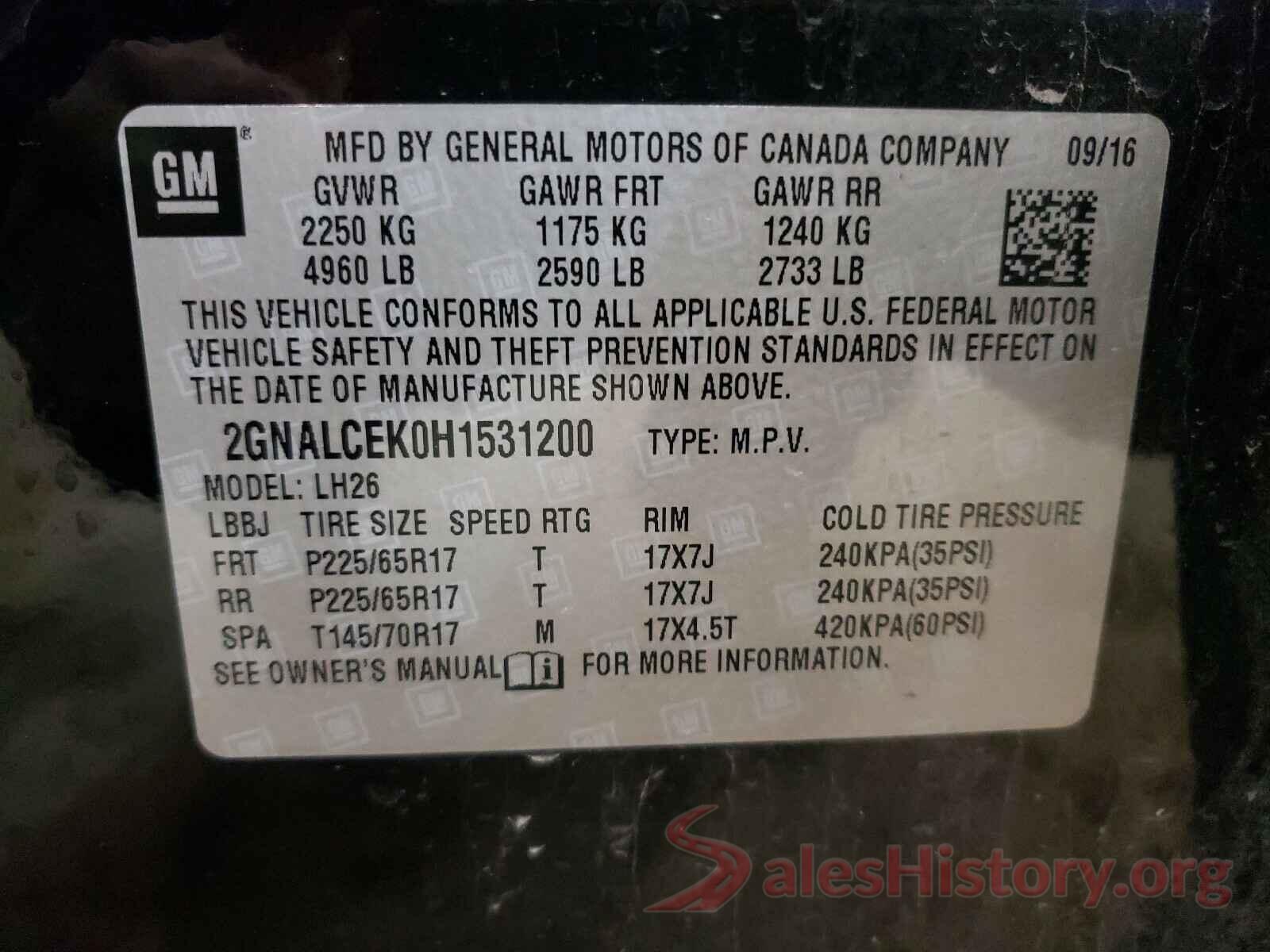 2GNALCEK0H1531200 2017 CHEVROLET EQUINOX