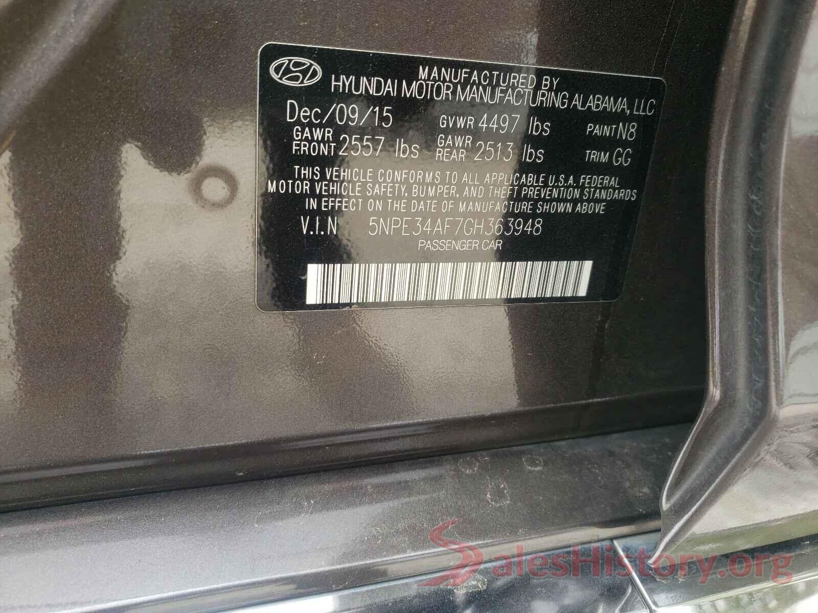 5NPE34AF7GH363948 2016 HYUNDAI SONATA