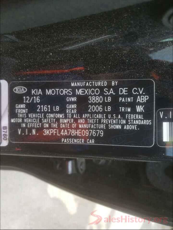 3KPFL4A78HE097679 2017 KIA FORTE