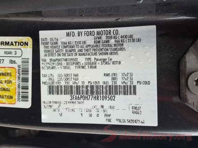 3FA6P0H77HR109502 2017 FORD FUSION