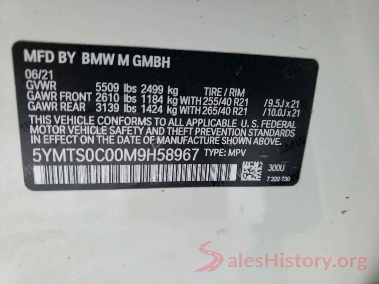 5YMTS0C00M9H58967 2021 BMW X3