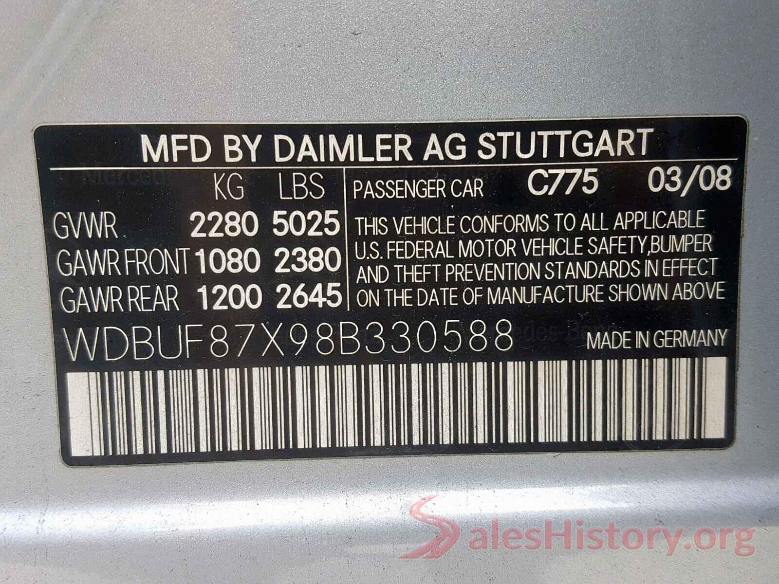 WDBUF87X98B330588 2008 MERCEDES-BENZ E 350 4MAT