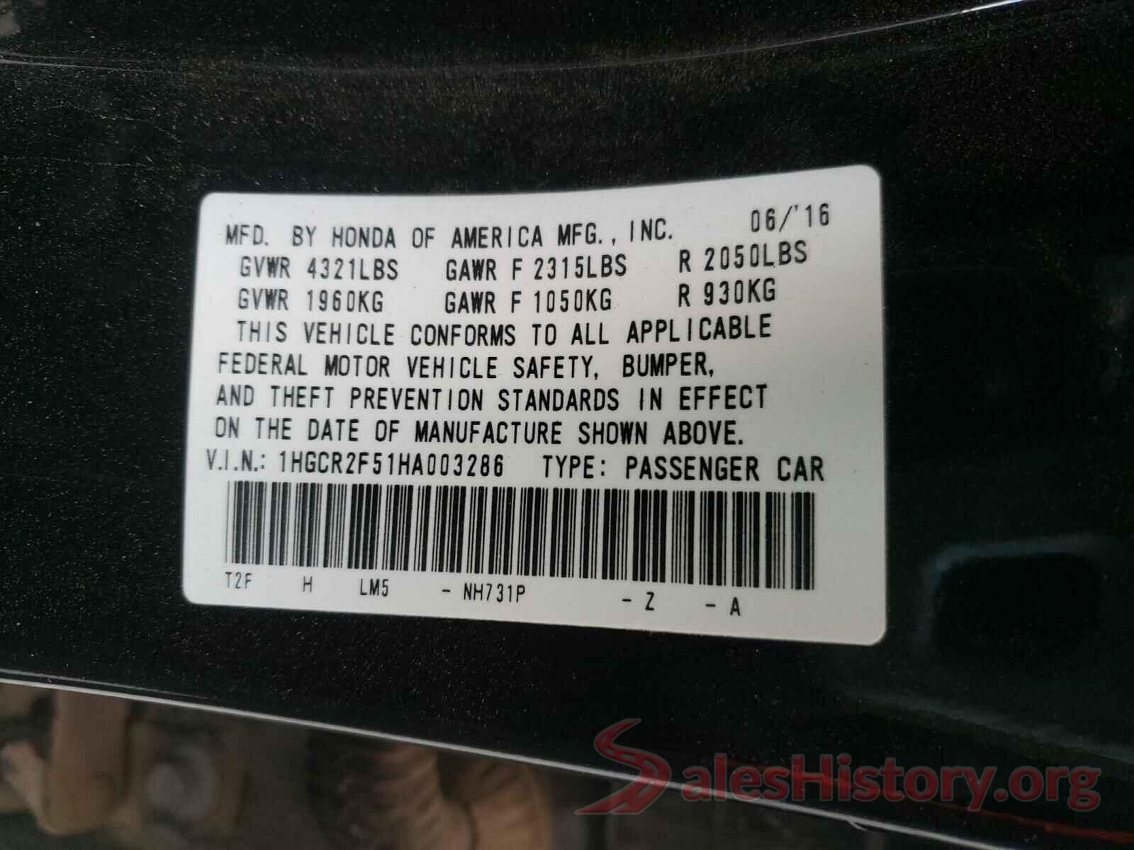 1HGCR2F51HA003286 2017 HONDA ACCORD