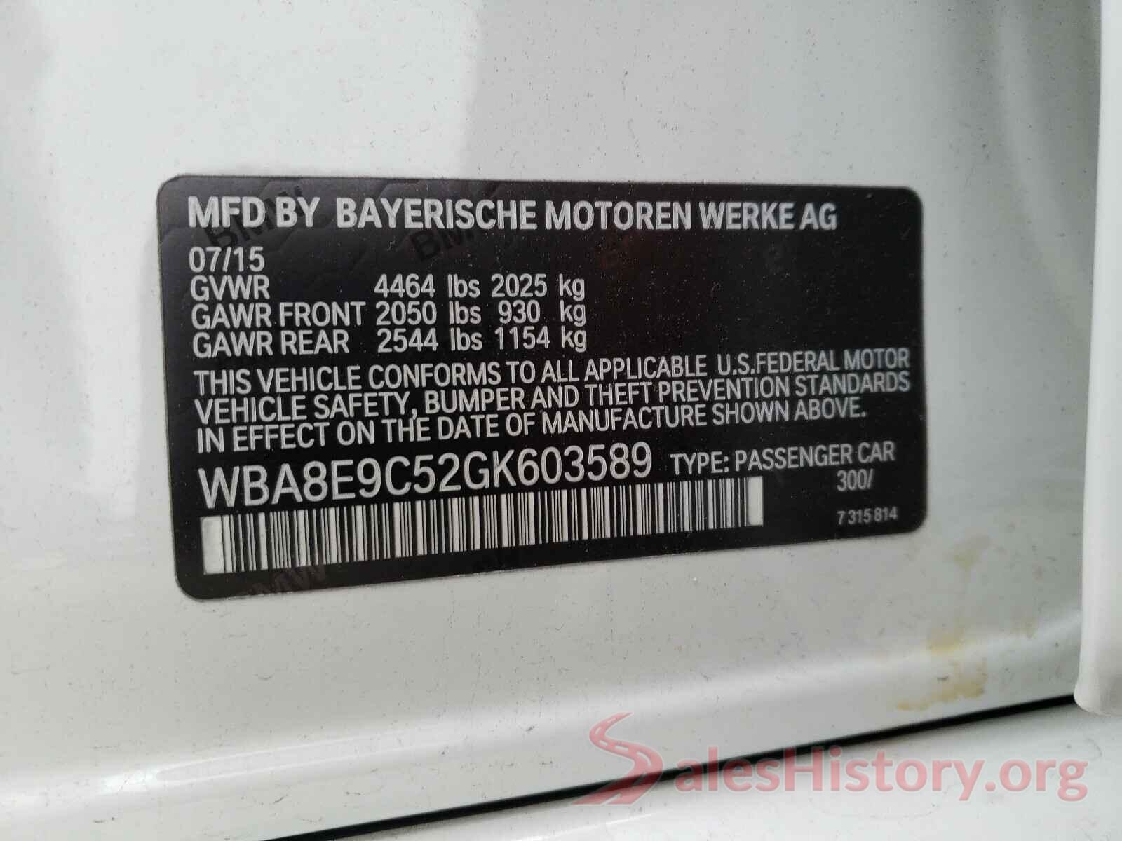 WBA8E9C52GK603589 2016 BMW 3 SERIES