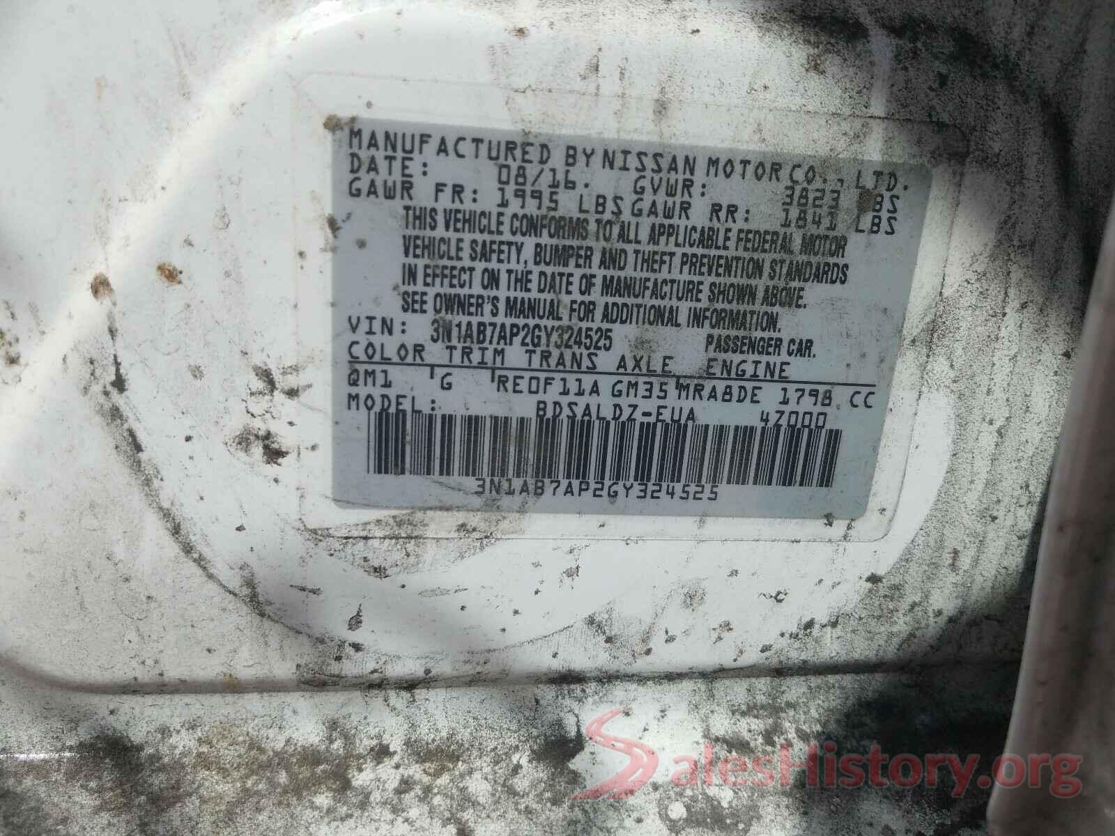 3N1AB7AP2GY324525 2016 NISSAN SENTRA