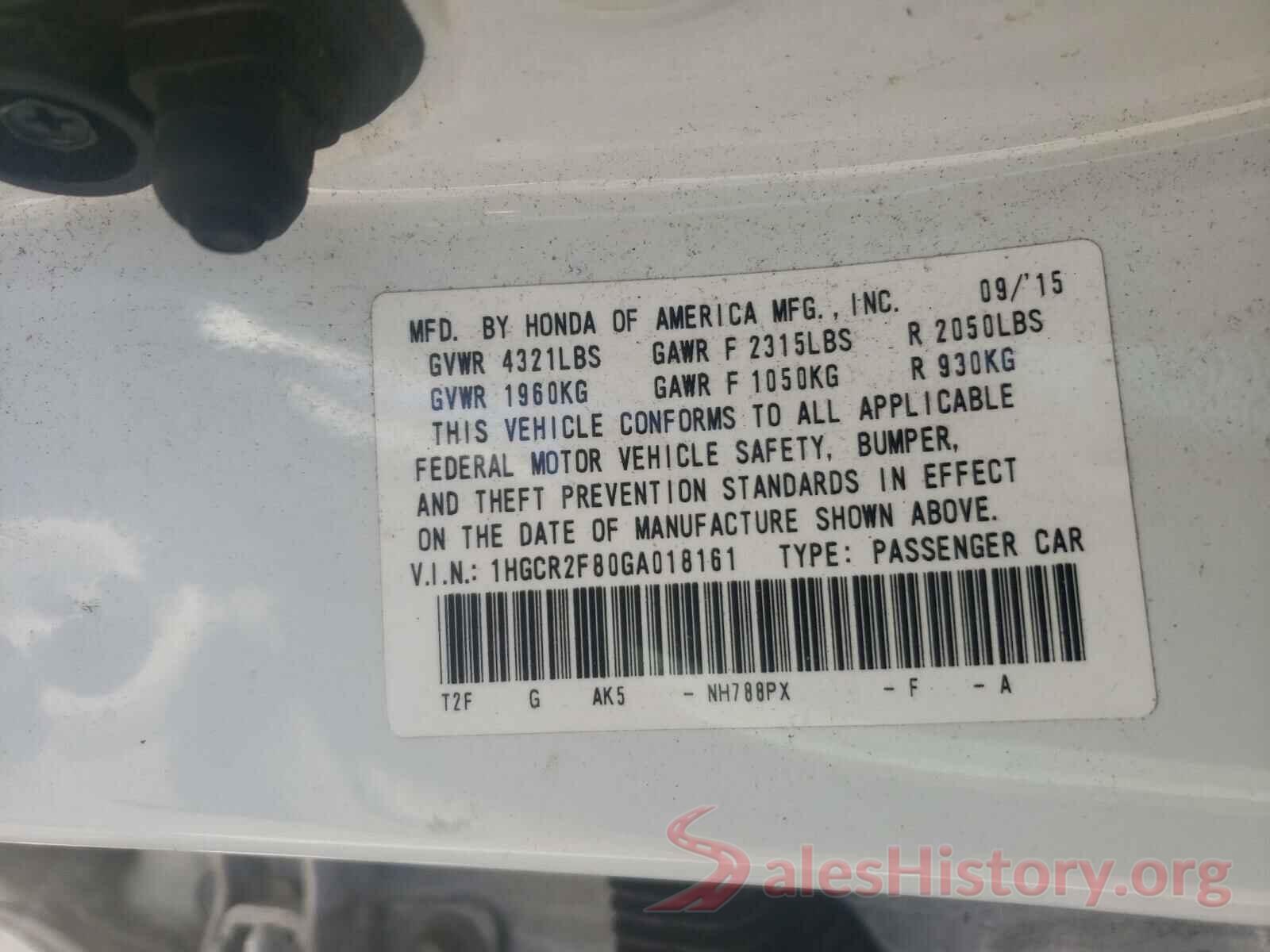 1HGCR2F80GA018161 2016 HONDA ACCORD