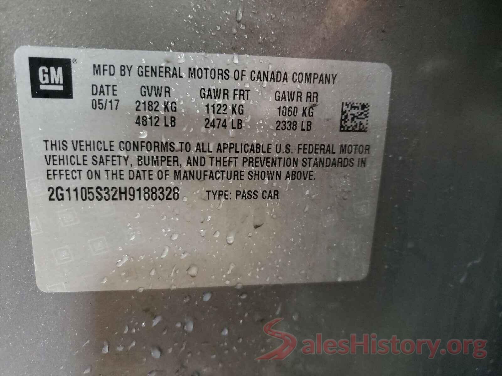 2G1105S32H9188328 2017 CHEVROLET IMPALA