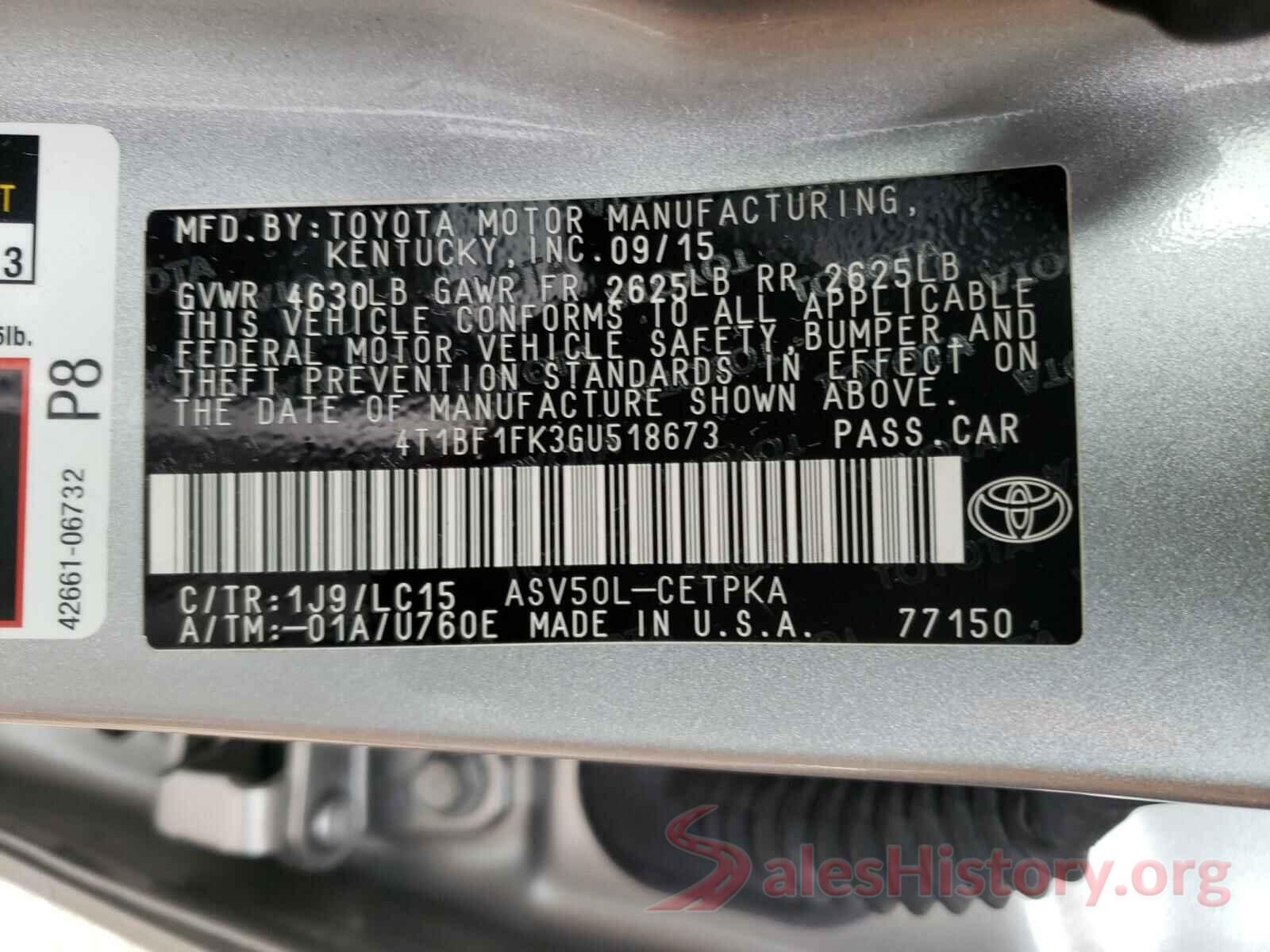 4T1BF1FK3GU518673 2016 TOYOTA CAMRY