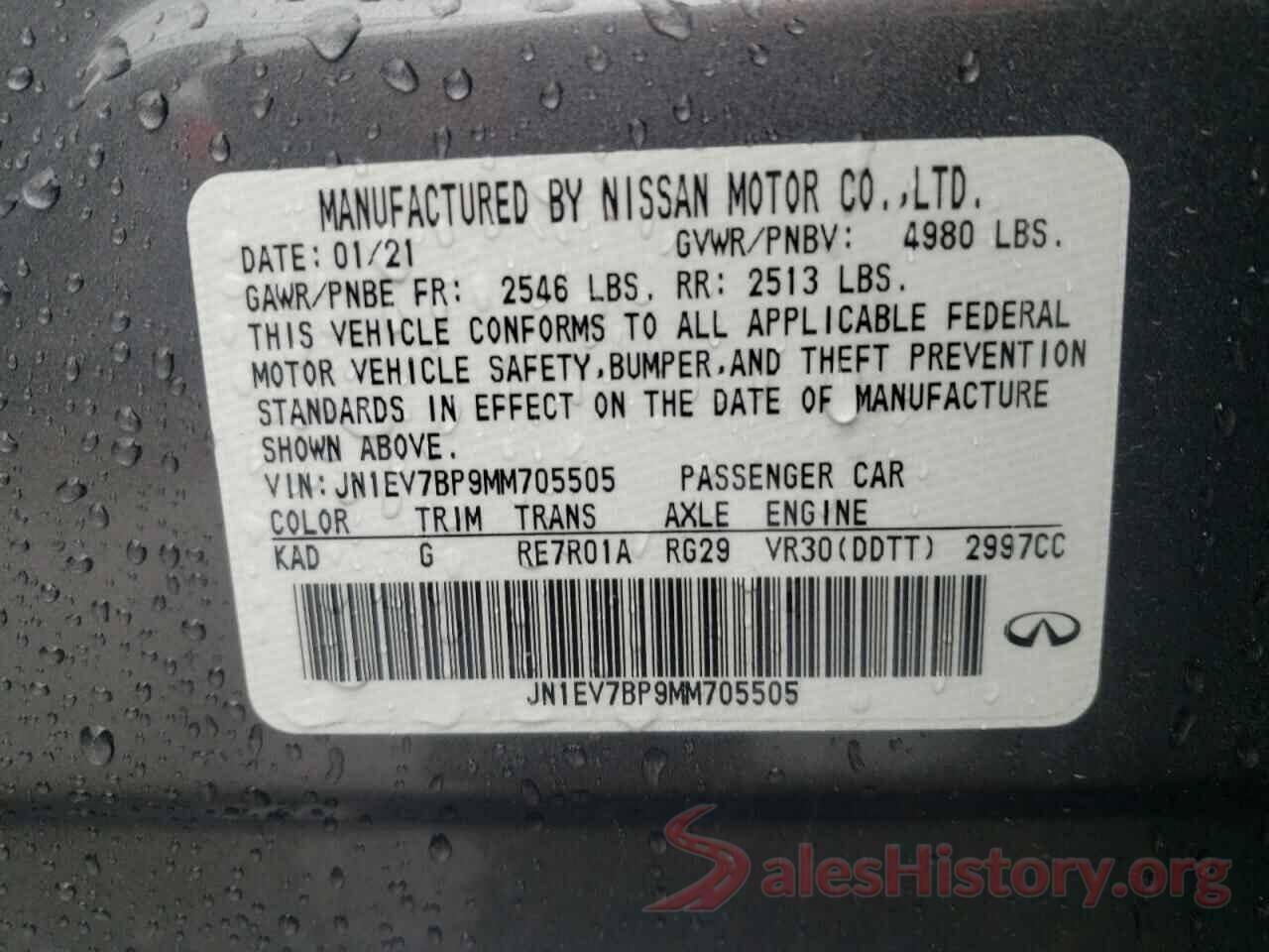 JN1EV7BP9MM705505 2021 INFINITI Q50