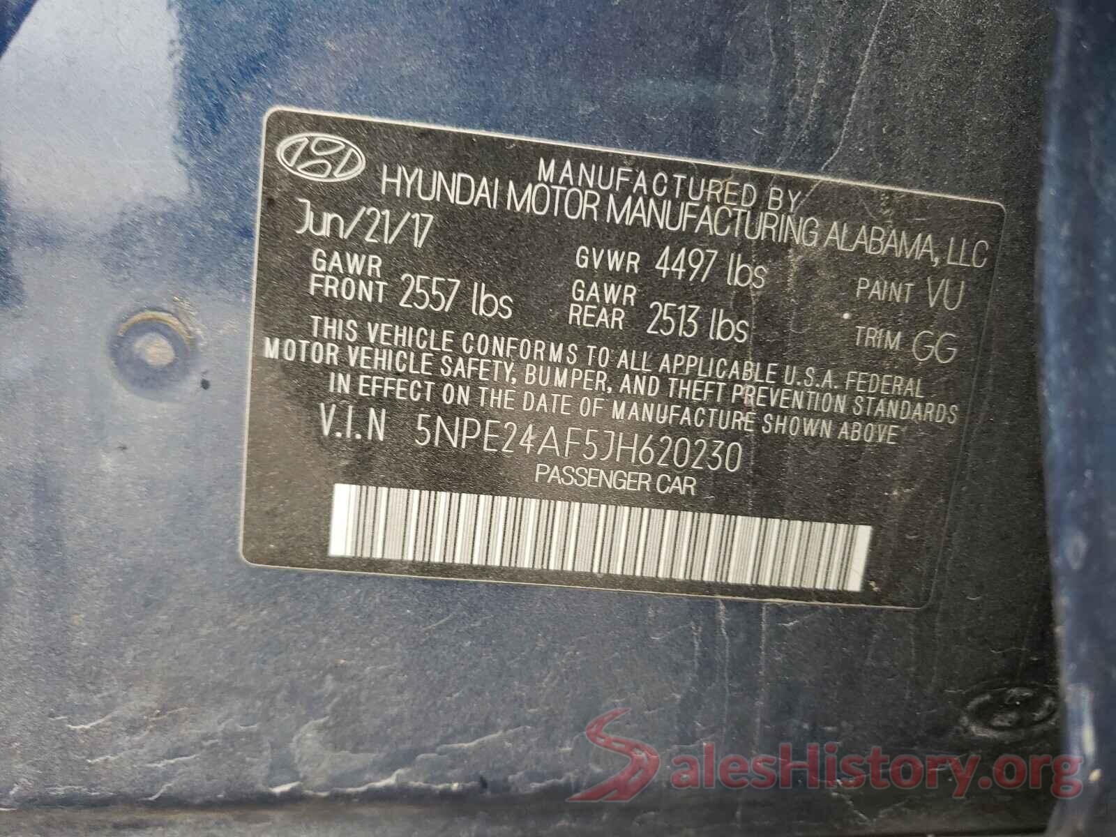 5NPE24AF5JH620230 2018 HYUNDAI SONATA