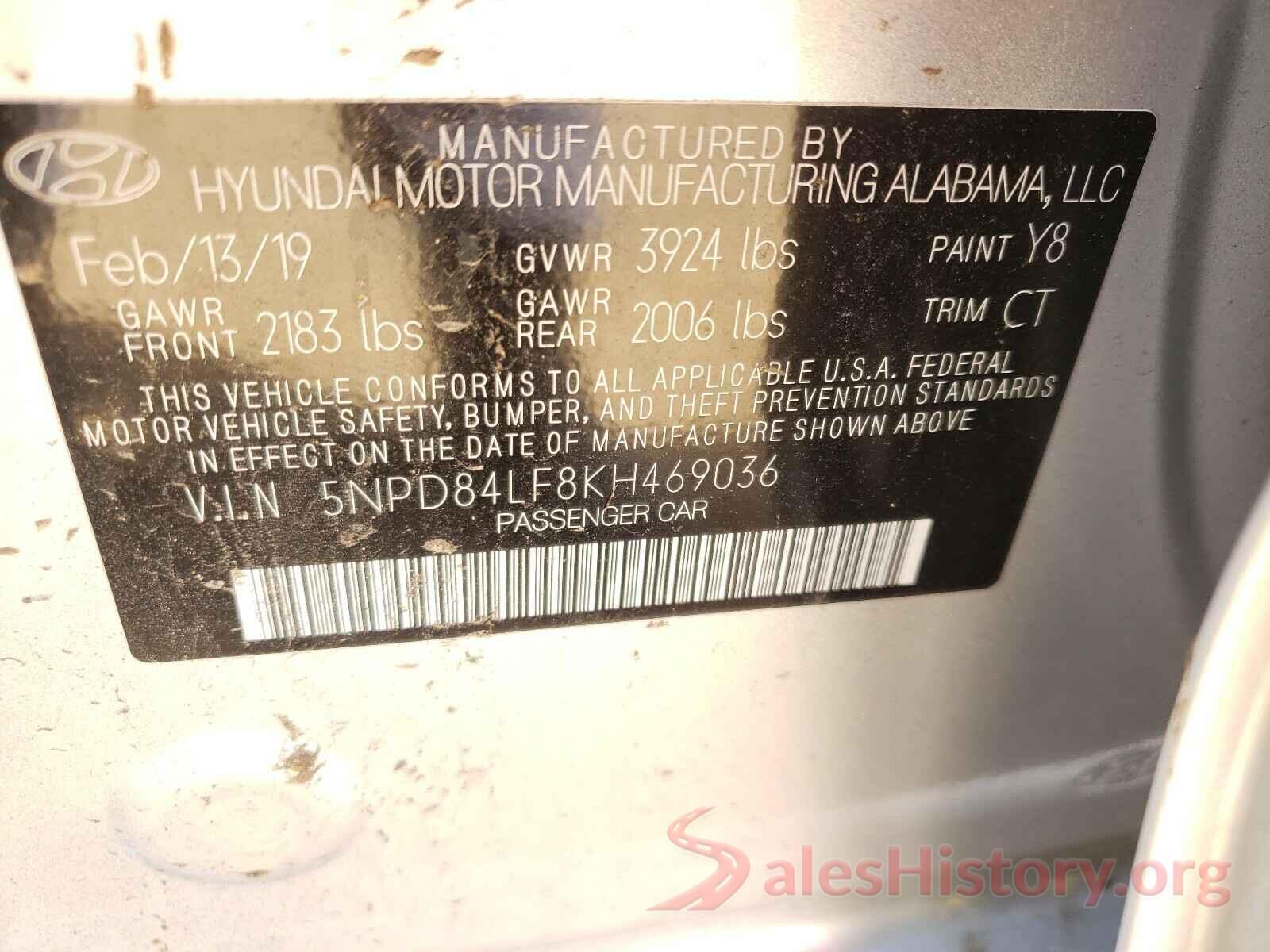 5NPD84LF8KH469036 2019 HYUNDAI ELANTRA