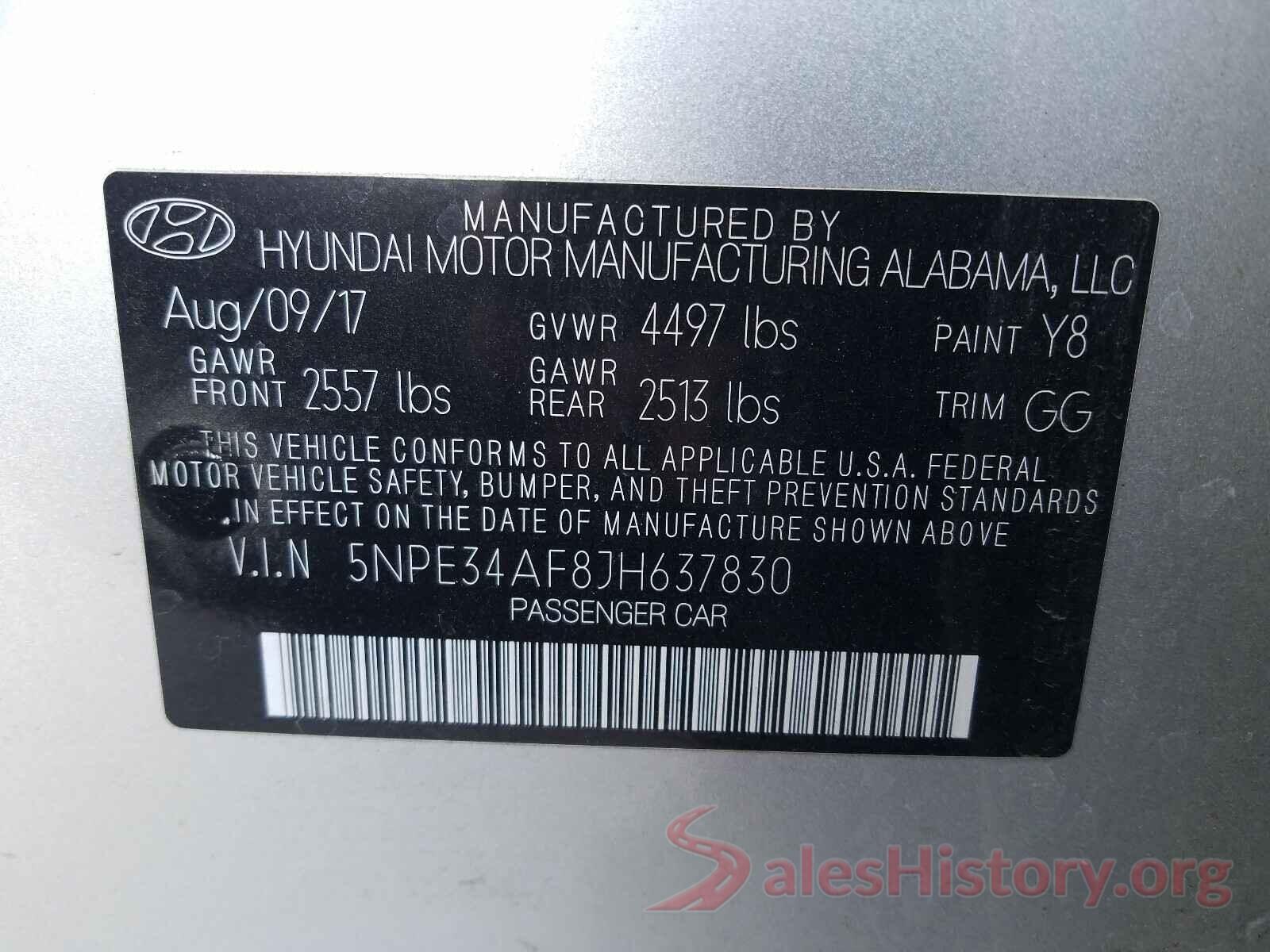 5NPE34AF8JH637830 2018 HYUNDAI SONATA