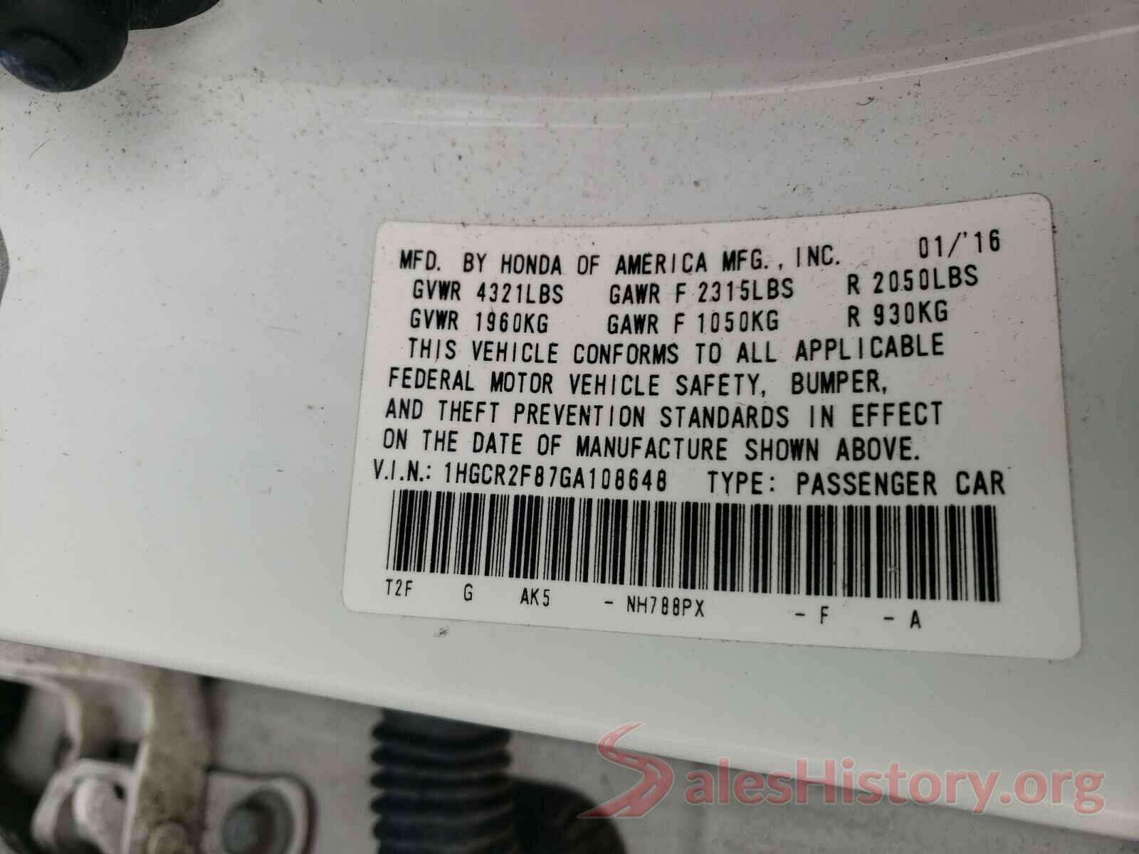 1HGCR2F87GA108648 2016 HONDA ACCORD