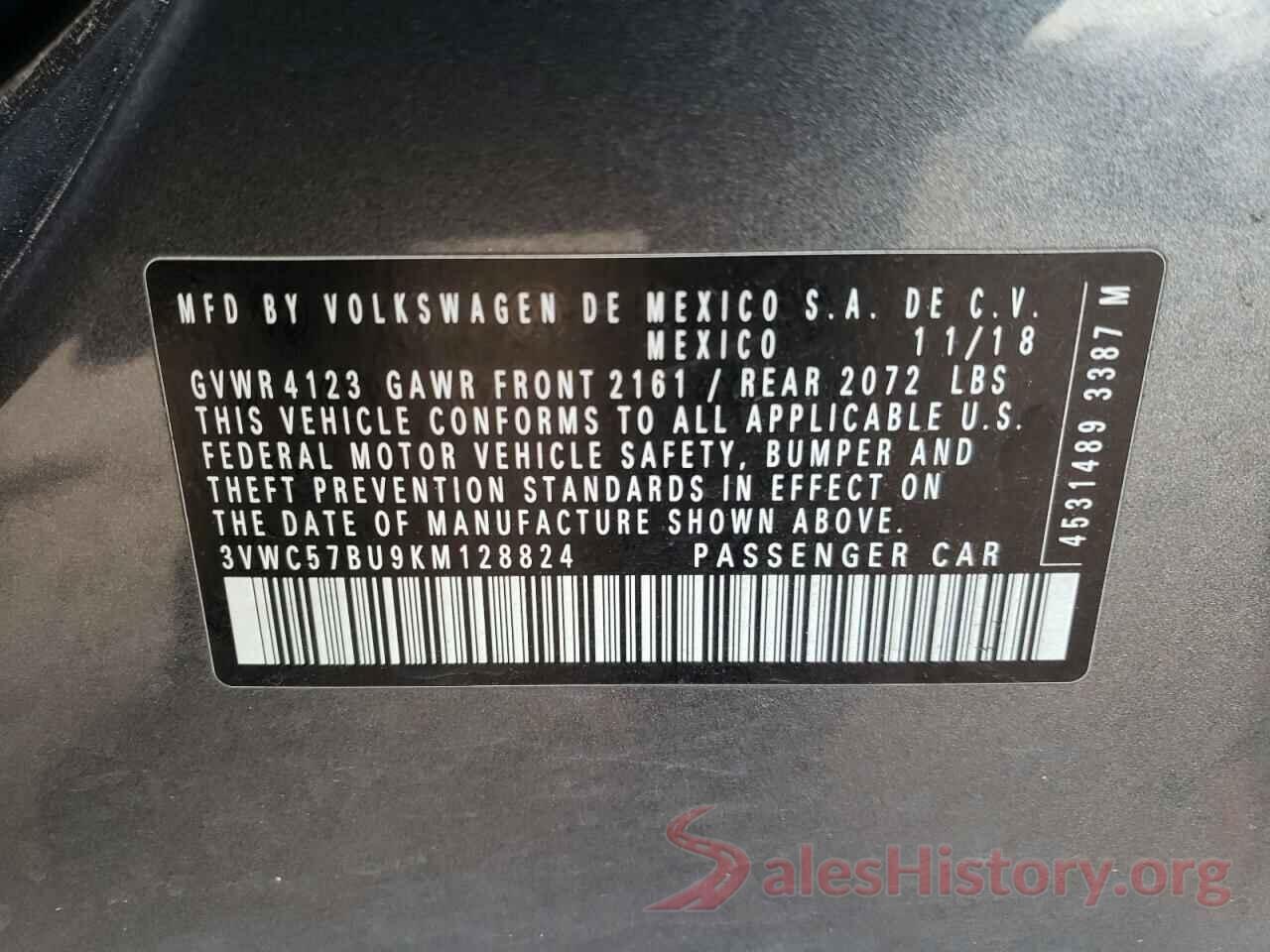 3VWC57BU9KM128824 2019 VOLKSWAGEN JETTA