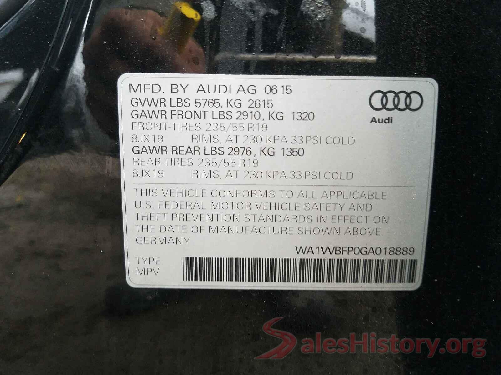 WA1VVBFP0GA018889 2016 AUDI Q5